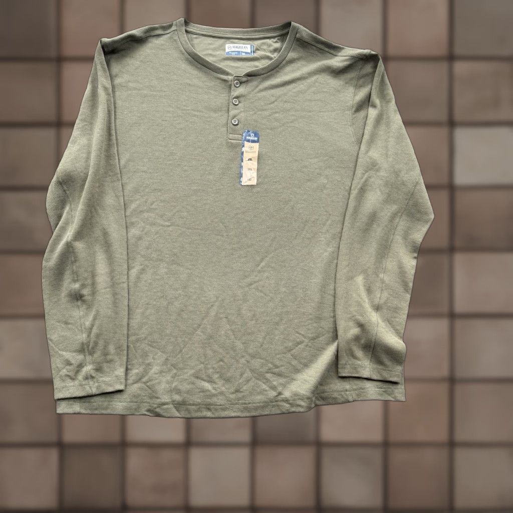 Vintage Magellan Shirt Men 3XL Green Polyester Classic Fit Moisture Wicking Outdoor Casual Workwear Button-Up Crew Neck Long Sleeve Size US XXL / EU 58 / 5 - 1 Thumbnail