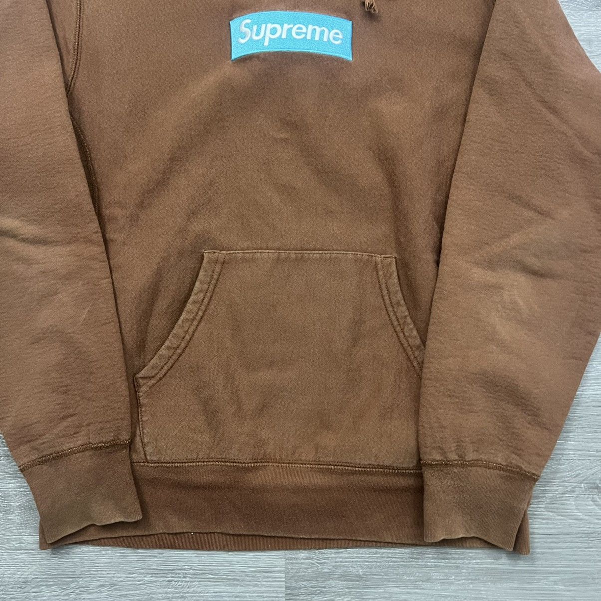 Supreme Supreme Box Logo Hoodie Brown/Teal FW17 Size US M / EU 48-50 / 2 - 3 Thumbnail