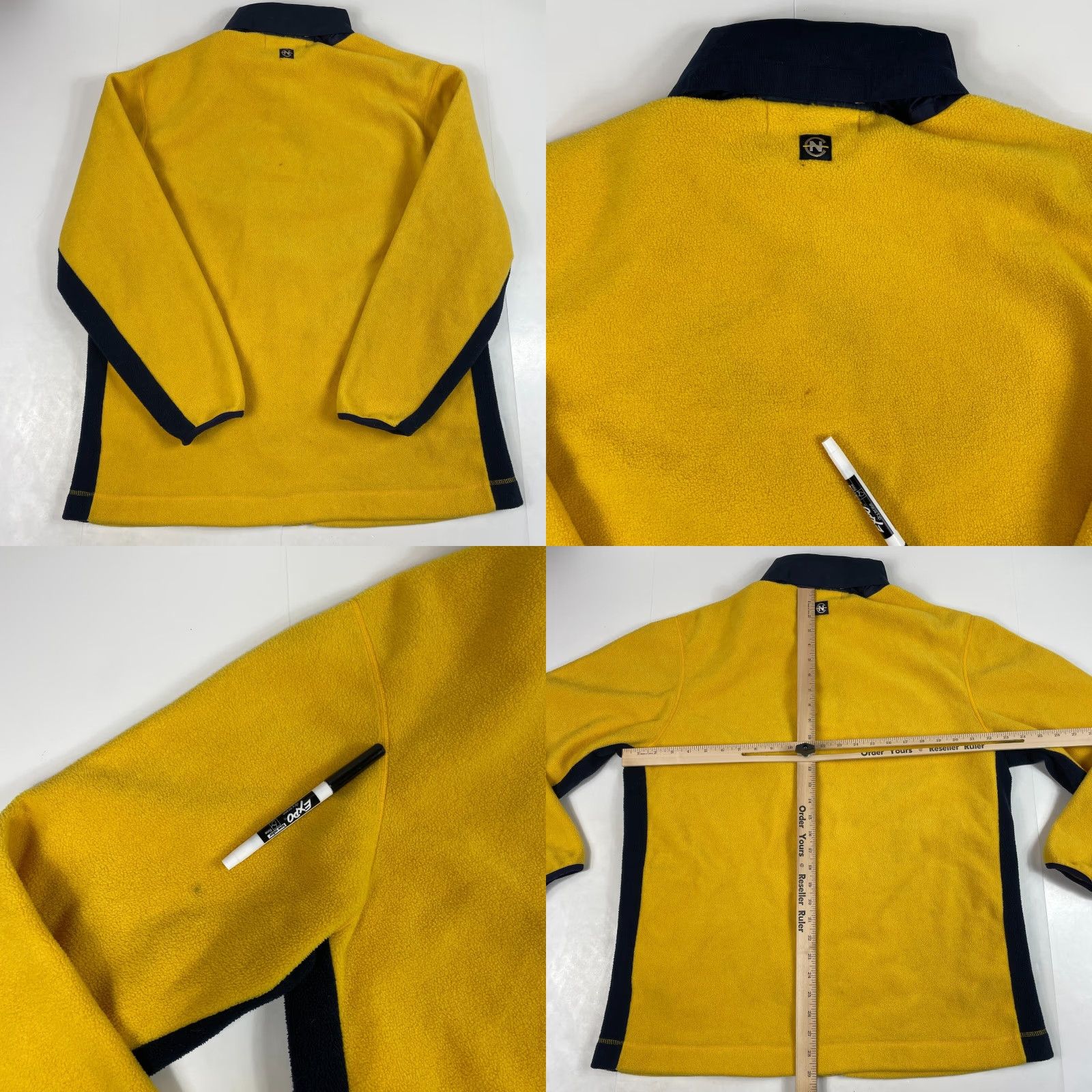 Nautica VINTAGE Nautica Jacket Mens M Yellow Competition Fleece Full Zip Hooded Jersey Style Regular Wind-Resistant Embroidered Logo USA Size US M / EU 48-50 / 2 - 8 Thumbnail