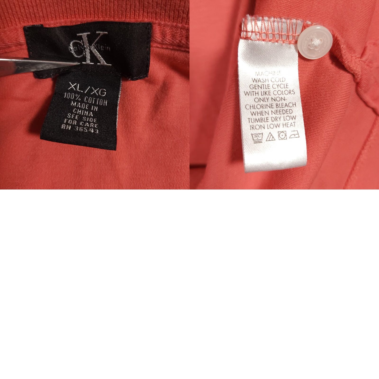 Calvin Klein Calvin Klein Polo Shirt Mens XL Salmon Pink Soft Cotton Short Sleeve Size US XL / EU 56 / 4 - 9 Thumbnail
