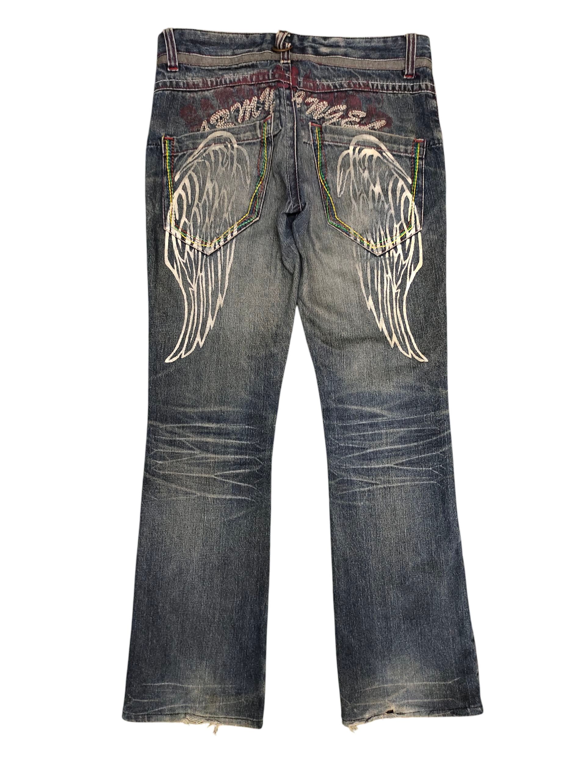 Japanese Brand Trixy Wing Embroidered Clawmark Denim Jeans
