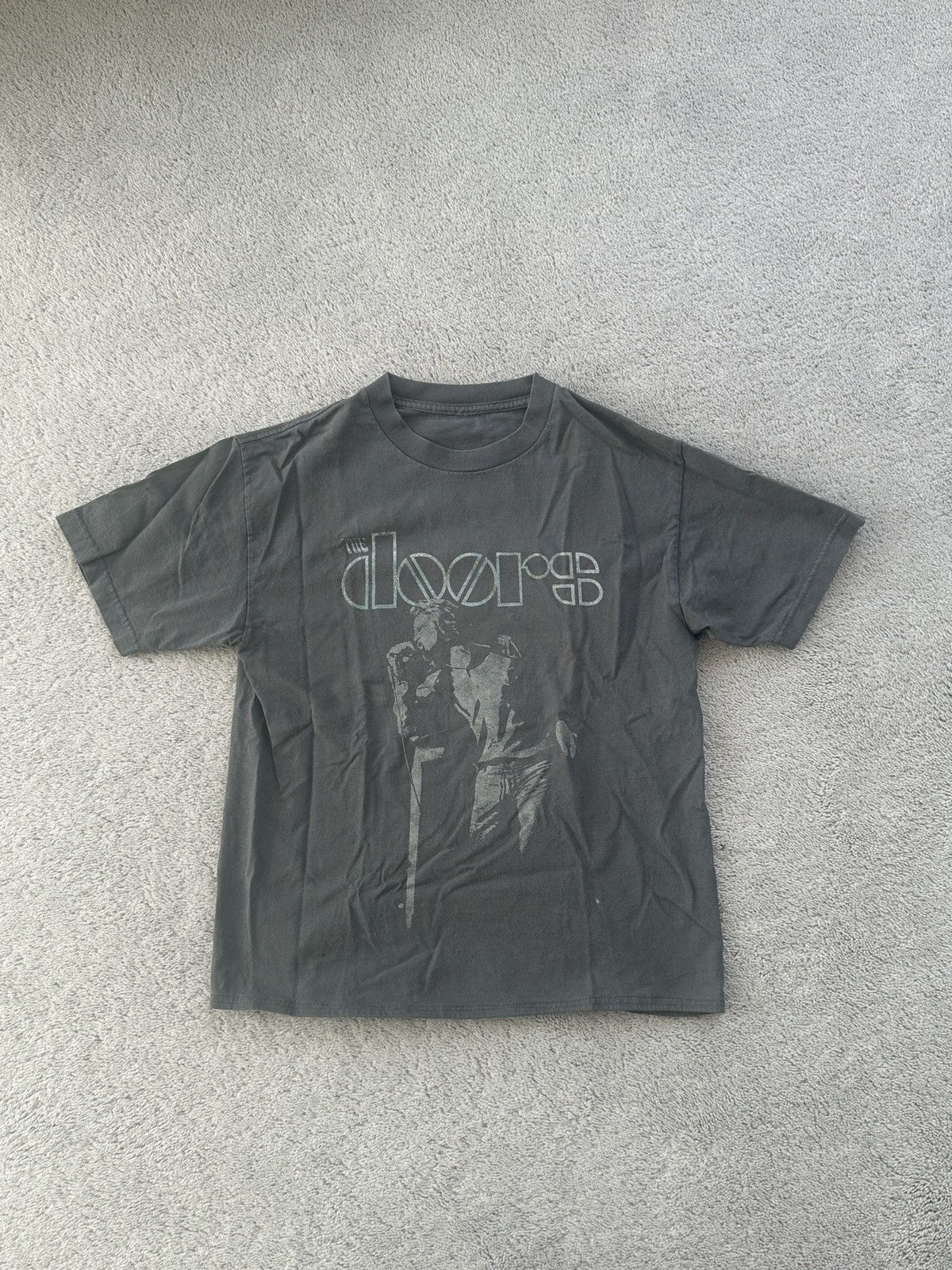 Band Tees Vintage The Doors Cropped Tee Grey Wash Small Size US S / EU 44-46 / 1 - 1 Thumbnail