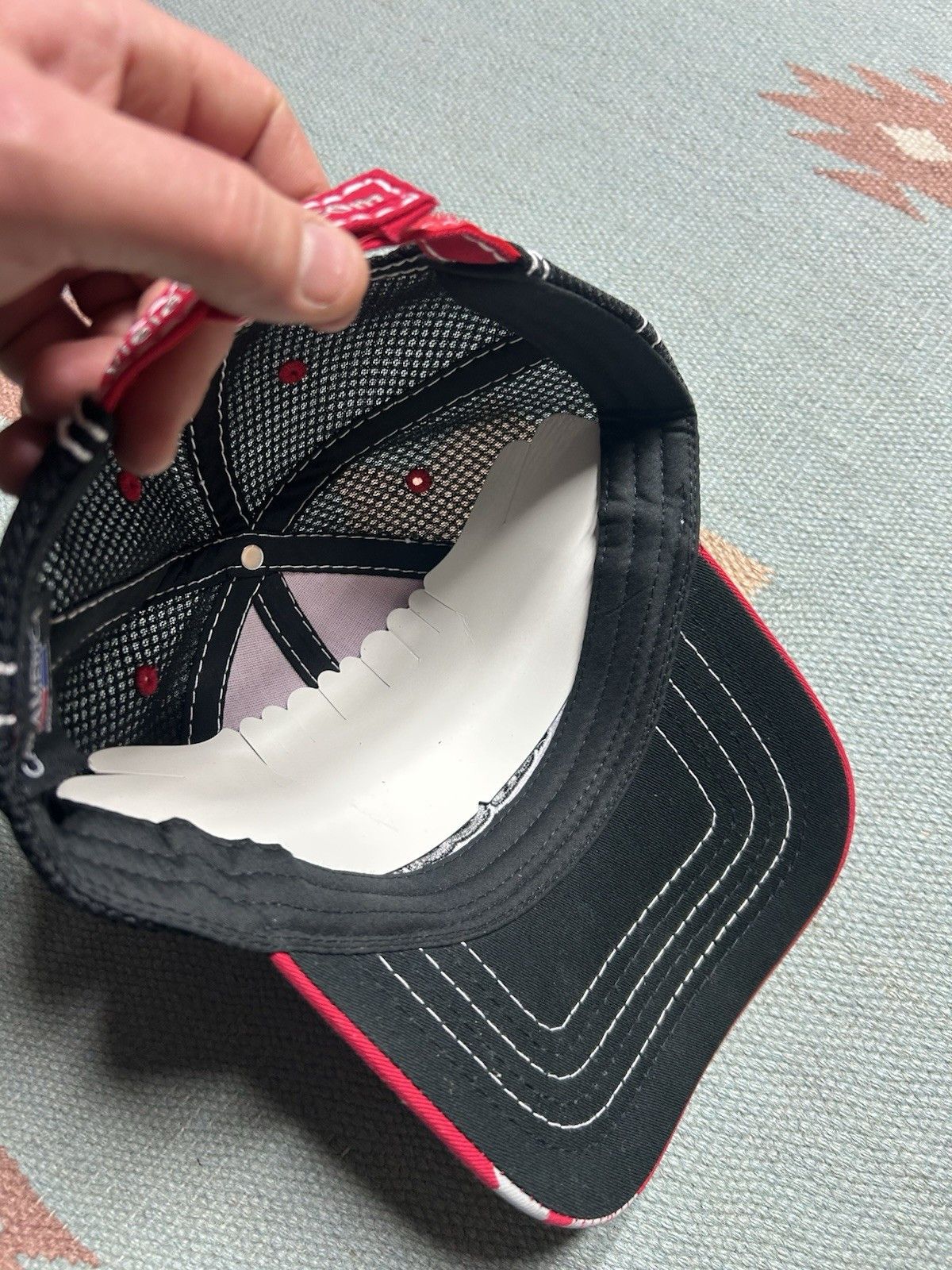 Vintage NuTech seeds trucker hat mesh farm feed red black NOS Size ONE SIZE - 6 Thumbnail