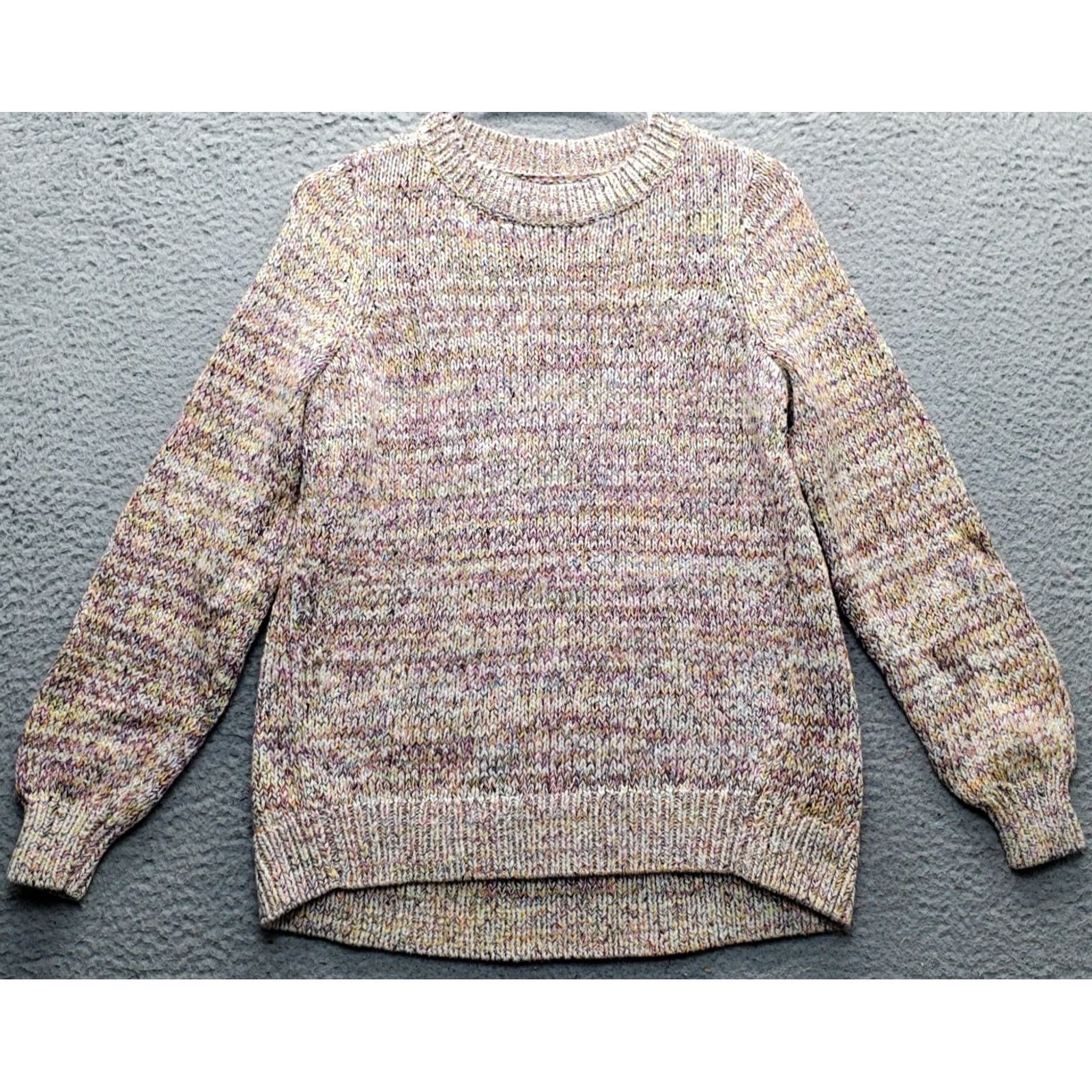 Loft LOFT Sweater Womens Small Multicolor Twist Yarn Chunky Knit Crew Neck Pullover Ladies Size S Knit Style Pullover Casual Womens Size S / US 4 / IT 40 - 2 Thumbnail