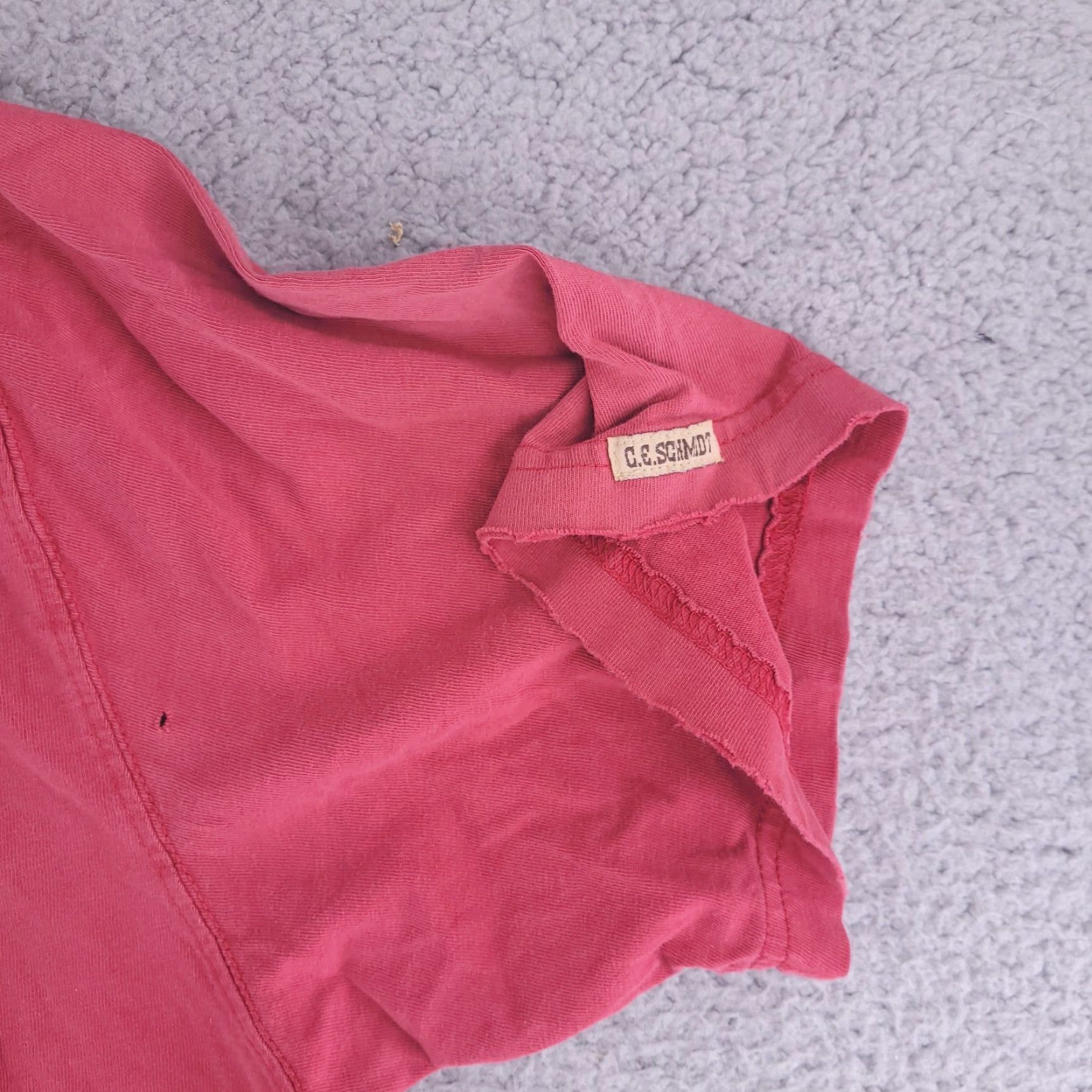 Vintage VINTAGE CE Schmidt Shirt Mens XL Red Distressed Workwear Grunge Pocket Button-Up Short Sleeve Size US XL / EU 56 / 4 - 5 Thumbnail
