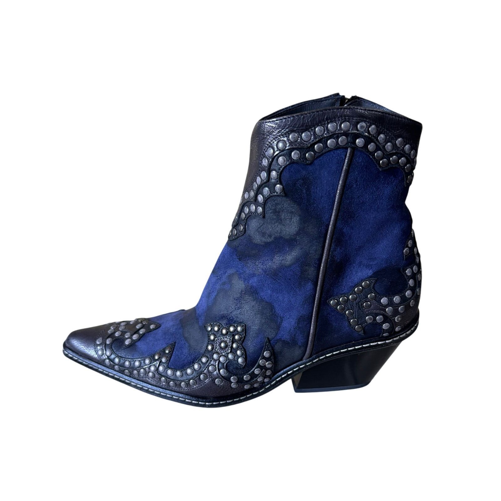 Donald Pliner Donald Pliner Western Suede Metallic Leather Boot $625 NWT Size US 6 / IT 36 - 2 Thumbnail
