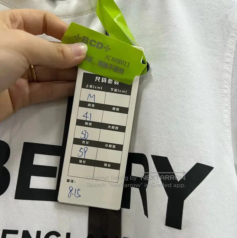 Burberry Burberry White Cotton Logo Short Sleeve Tee. Size M / US 6-8 / IT 42-44 - 5 Thumbnail