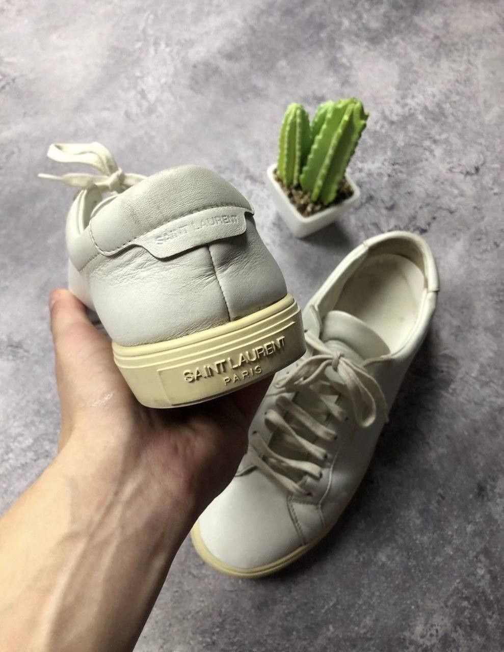 Saint Laurent Paris Saint Laurent White Leather Sneakers Luxury Size US 6 / EU 39 - 3 Thumbnail