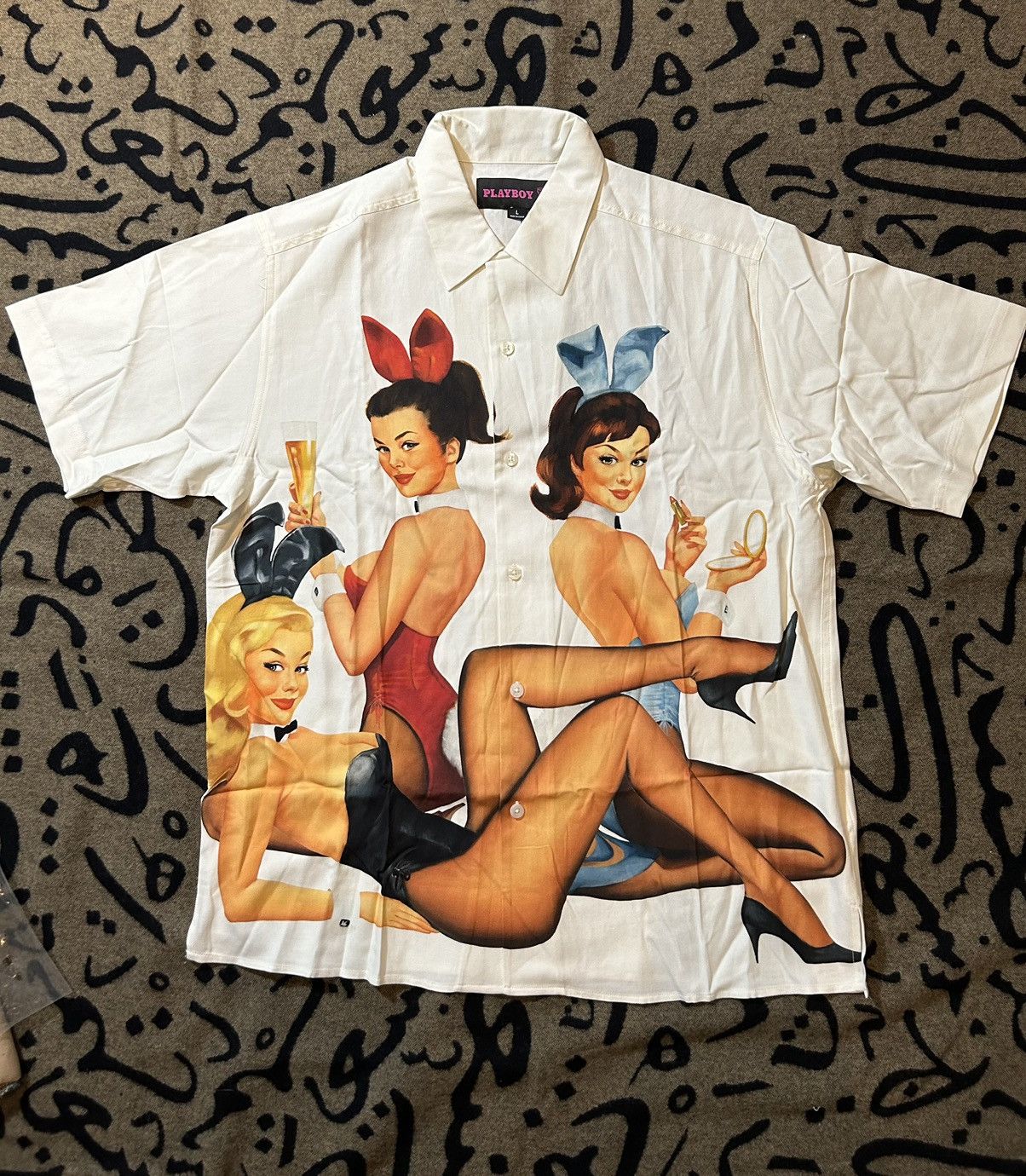 October's Very Own × Playboy PLAYBOY x OVO Bunny Silk Shirt Size US L / EU 52-54 / 3 - 2 Thumbnail
