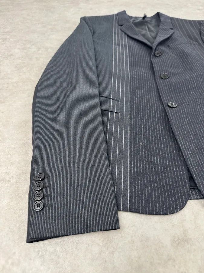 Dior 2010s Dior Grey Wool White Pinstripe Blazer Jacket by Kris Van Assche Size 42R - 8 Thumbnail