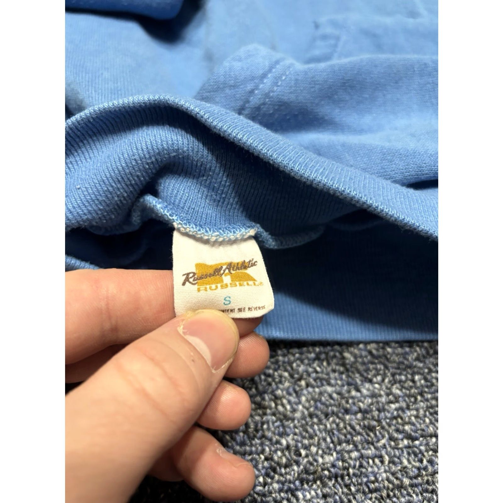 Russell Athletic VINTAGE Russell Athletic Hoodie Men S Blue College 70s Sweatshirt Pullover Long Sleeve Winter Size S Size US S / EU 44-46 / 1 - 2 Thumbnail