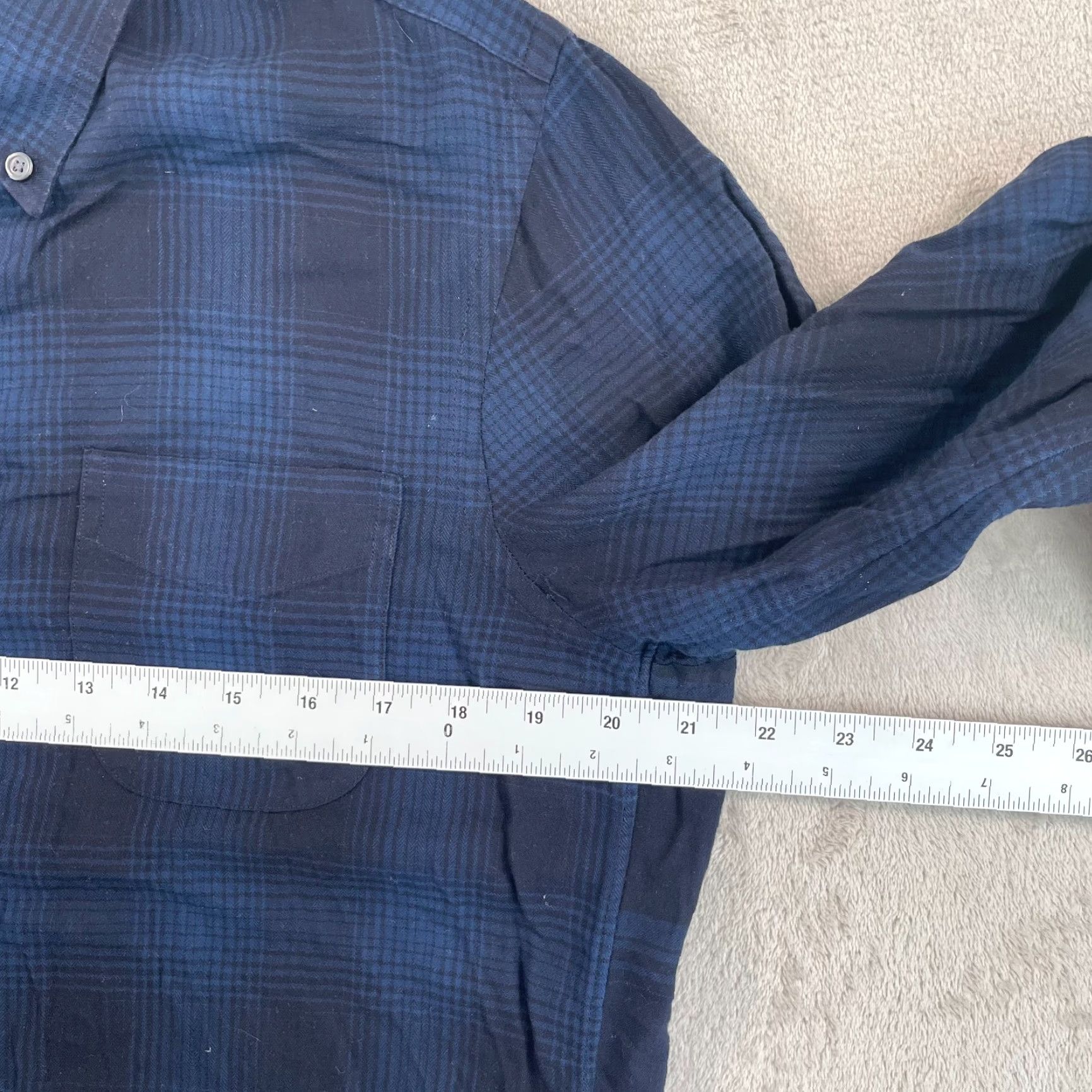 Vince Vince Shirt Men Medium Blue Buffalo Plaid Long Sleeve Pocket Designer Preppy Size US M / EU 48-50 / 2 - 5 Thumbnail