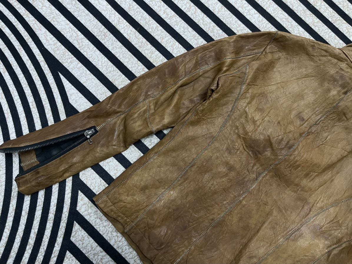 Shellac 2000s SHELLAC SHEEP SKIN BIKER LEATHER JACKET RARE Size US S / EU 44-46 / 1 - 15 Thumbnail