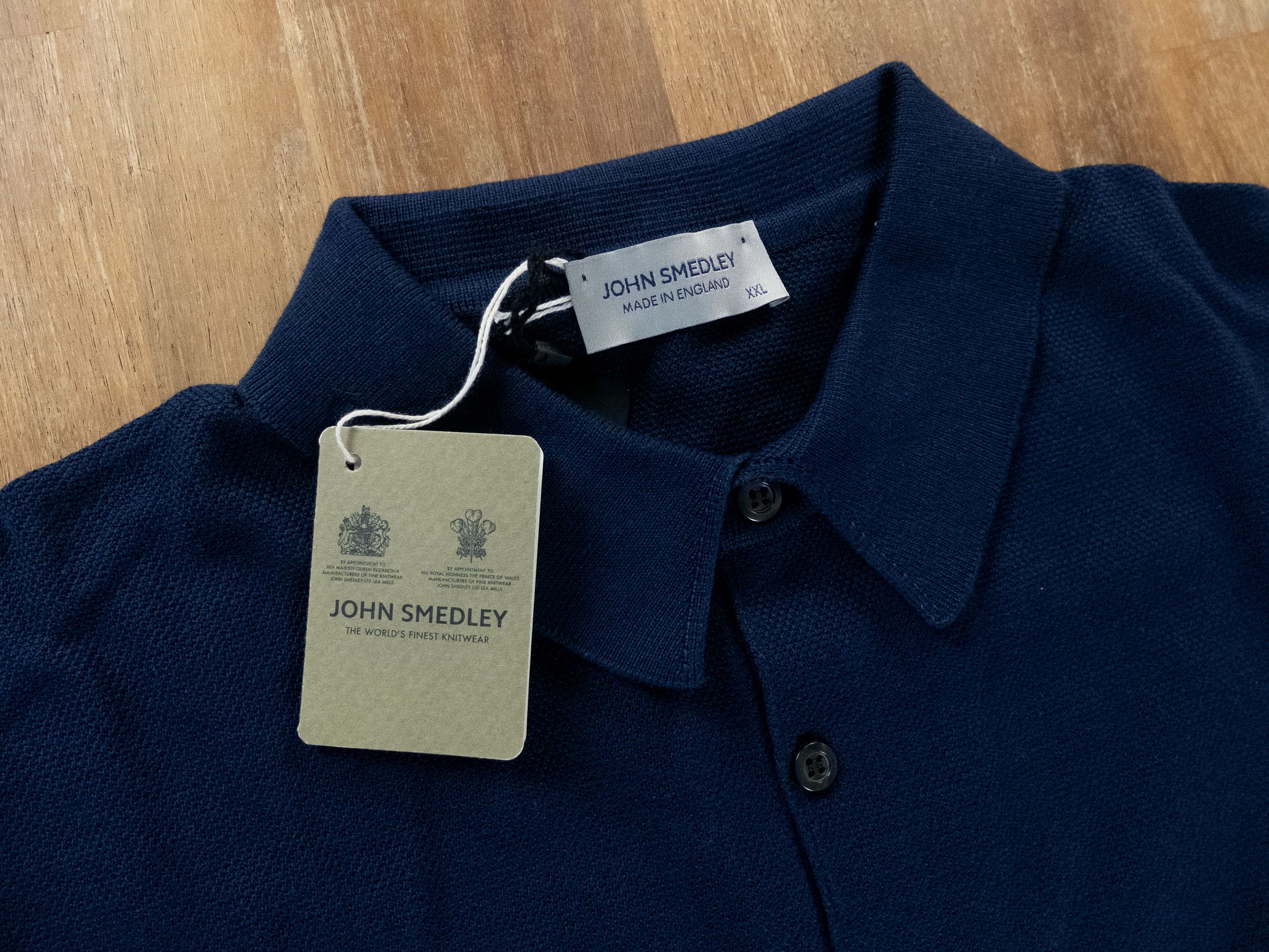 John Smedley JOHN SMEDLEY Roth navy blue knit cotton polo shirt XXL q Size US XXL / EU 58 / 5 - 5 Thumbnail