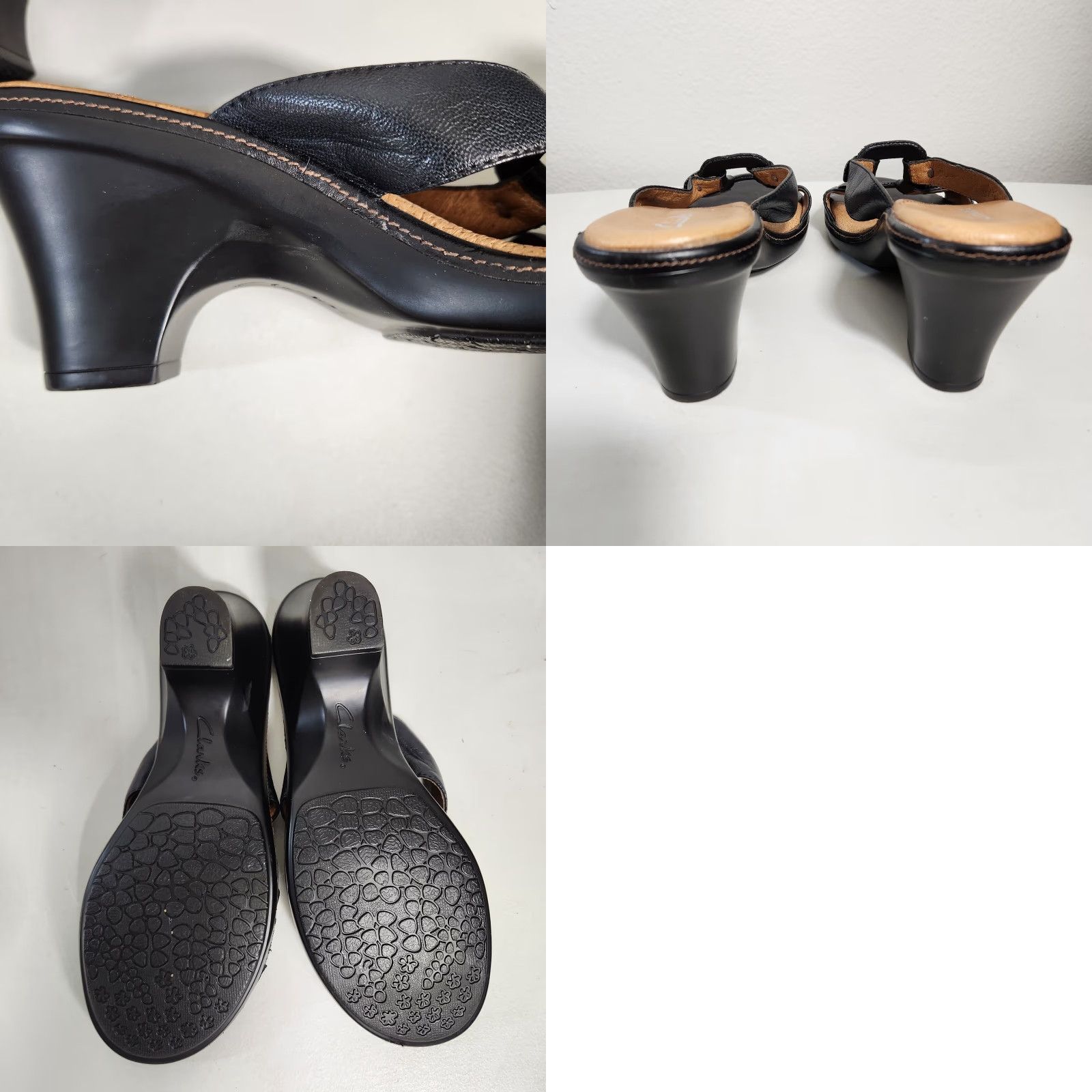 Clarks Clarks Womens Black Comfort Slip-On Heels-Size 9 Size ONE SIZE - 9 Thumbnail