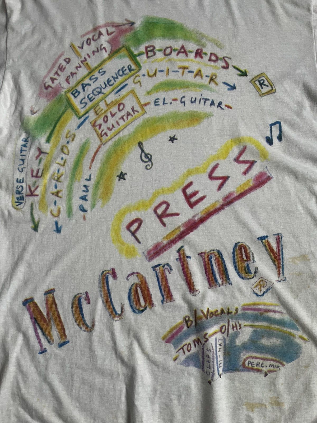 Vintage Vintage 1986 Paul McCartney “Press to Play” Rock T-Shirt Size US XXL / EU 58 / 5 - 2 Thumbnail