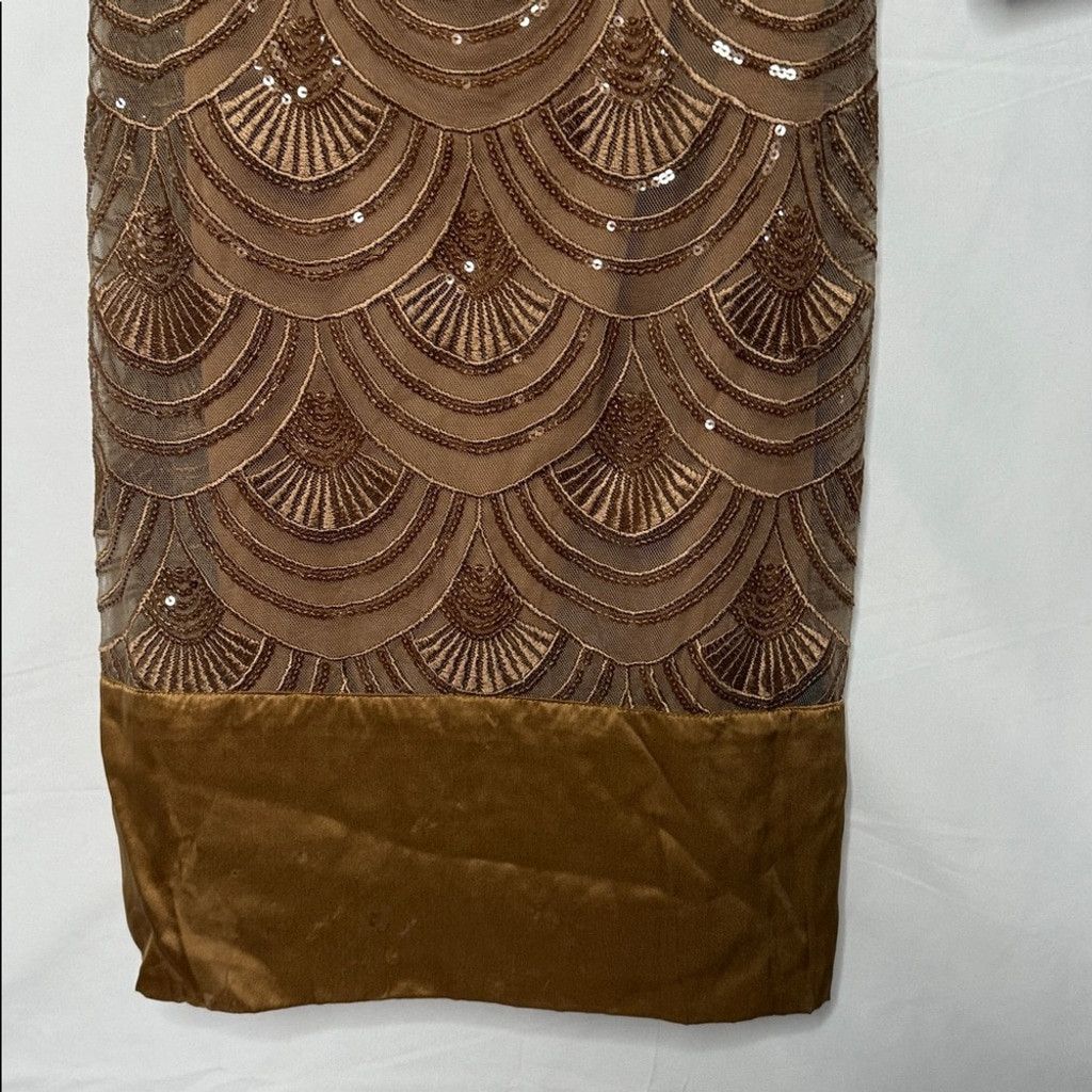 Monique Lhuillier NWT ML Monique Lhuillier silk trim sequin bronze dress sz 0 Size XS / US 0-2 / IT 36-38 - 7 Thumbnail