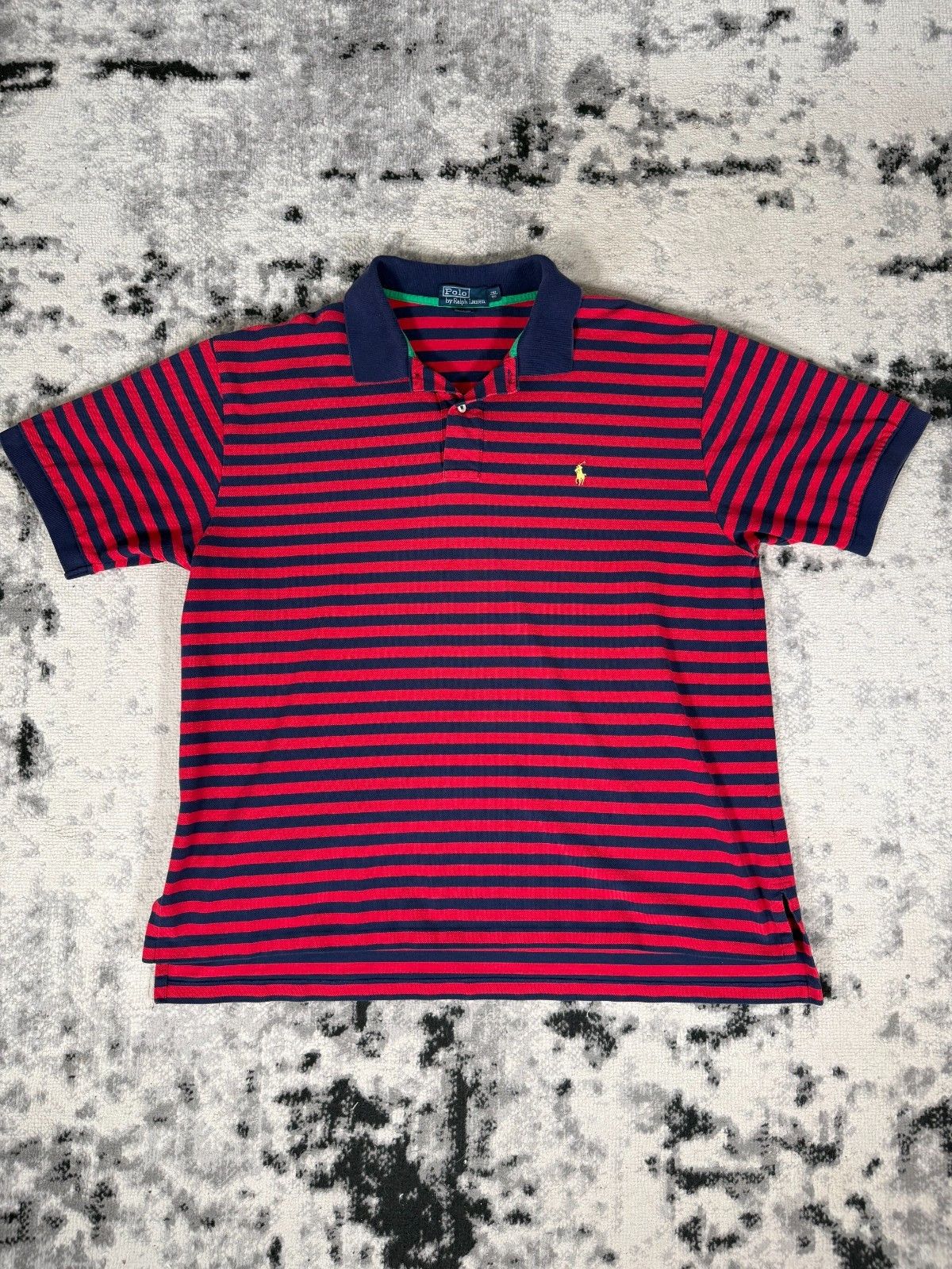 Polo Ralph Lauren Vintage Polo Ralph Lauren Red Blue Stripped Polo Shirt Size US XXL / EU 58 / 5 - 1 Thumbnail