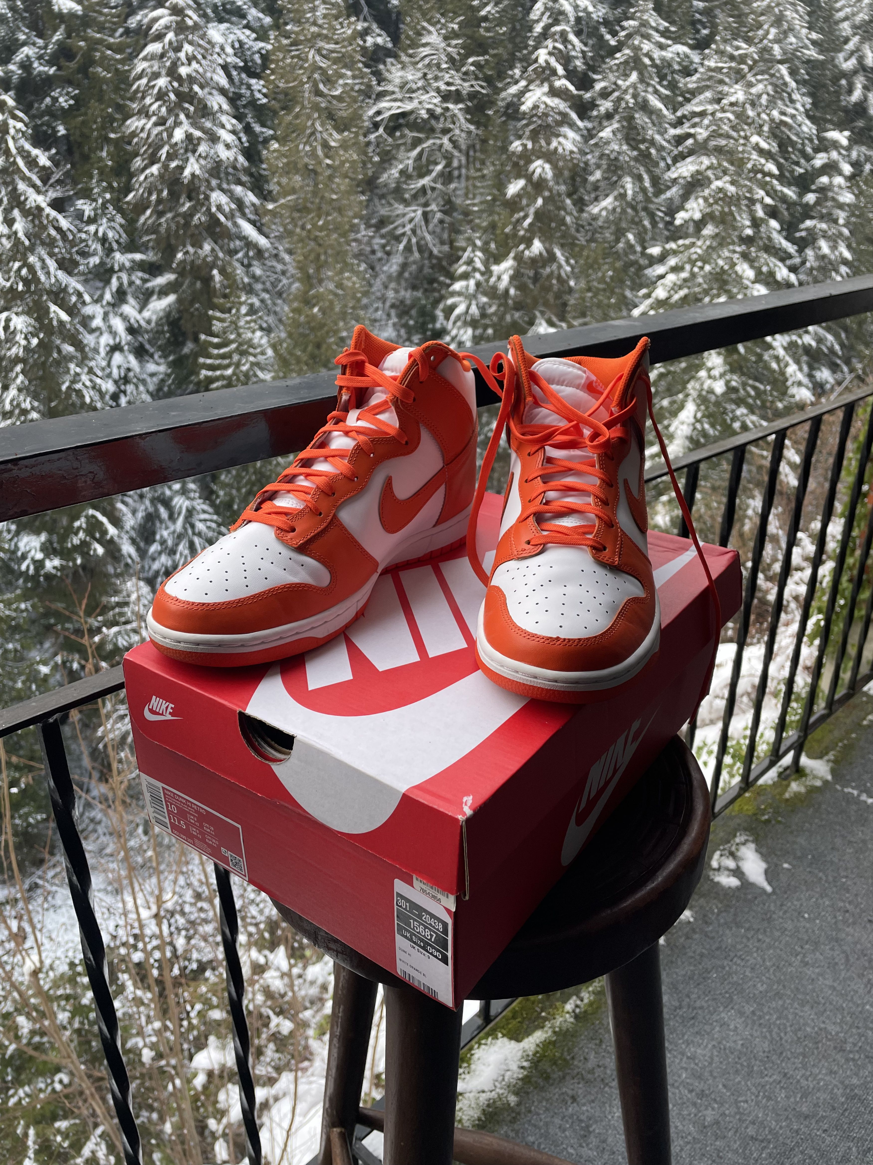 Nike Nike High Dunk Retro White/Orange Size US 10 / EU 43 - 3 Thumbnail