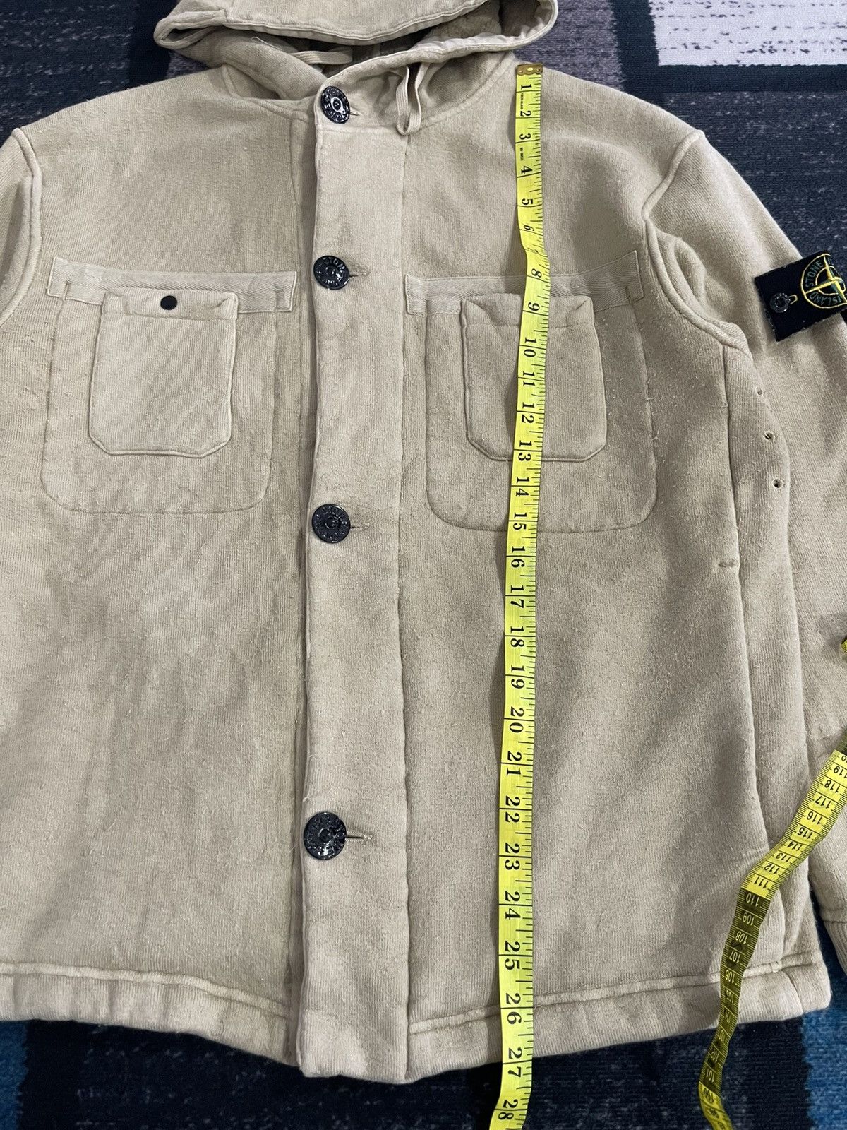 Stone Island Vintage 1999 Stone Island Beige Fleece Lined Hoodie Jacket Size US L / EU 52-54 / 3 - 25 Thumbnail