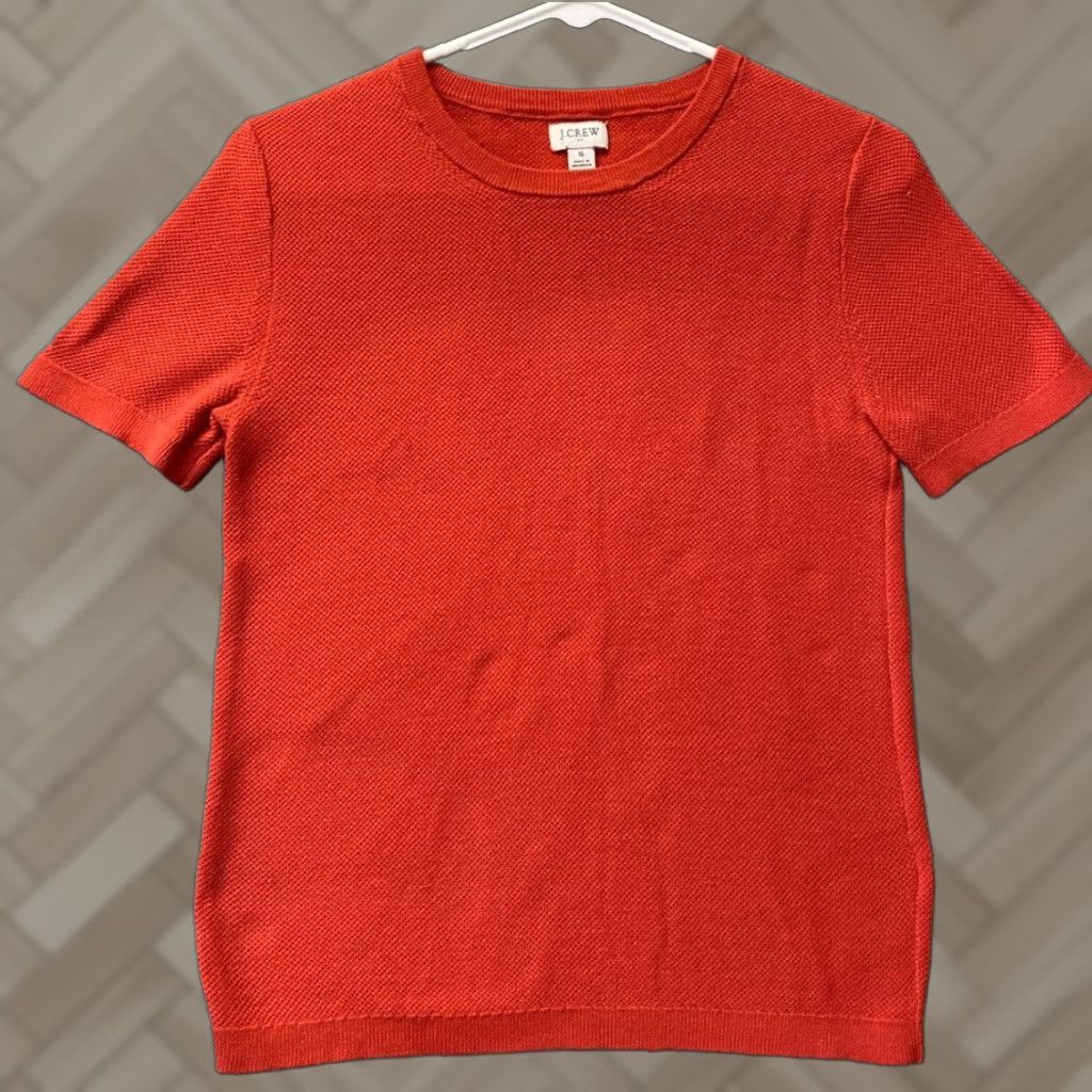 Vintage J Crew Women's Shirt Top Small S Red Round Neck Short Sleeve Casual Spring Summer Size S / US 4 / IT 40 - 1 Thumbnail