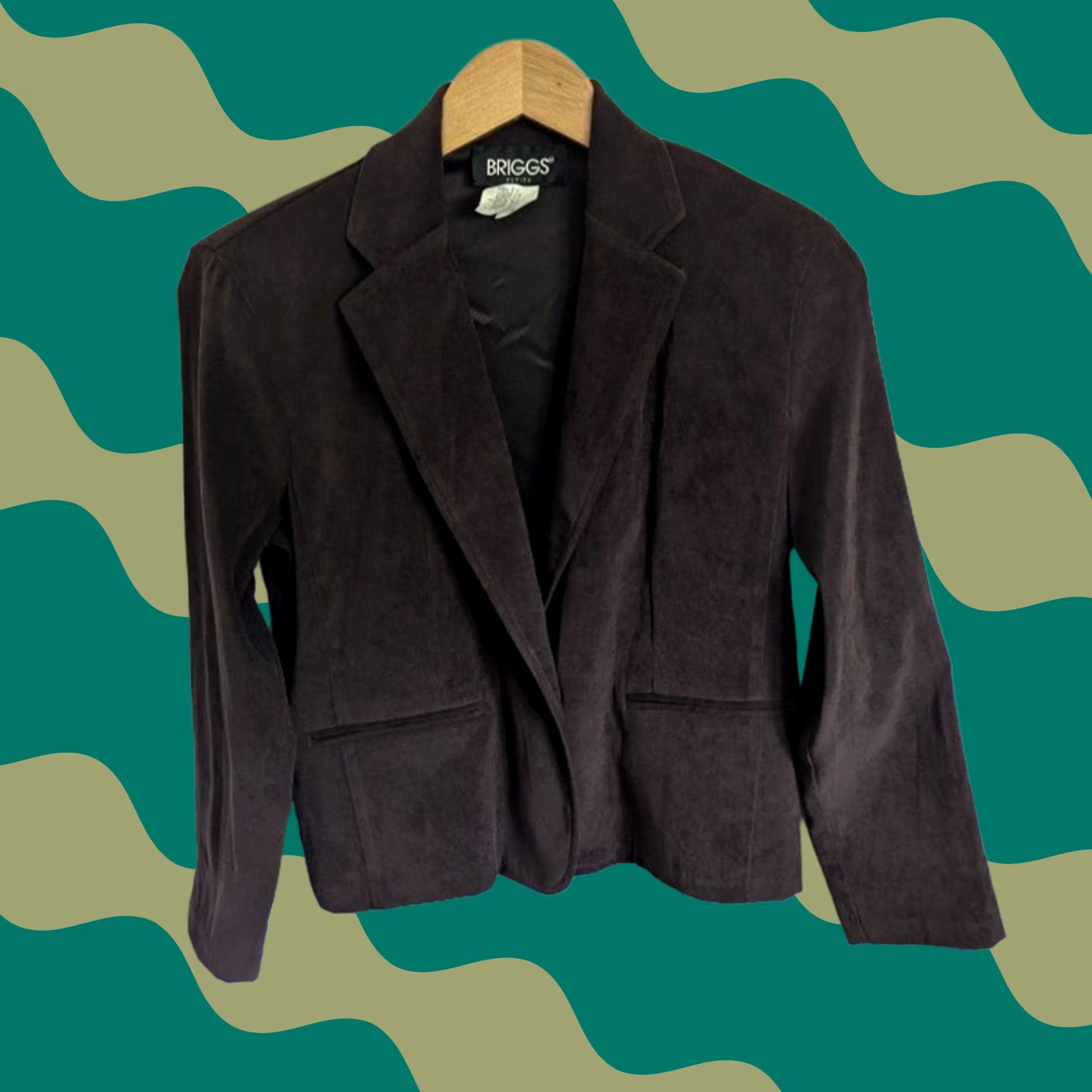 Vintage VINTAGE Briggs Petite Dark Brown Vegan Suede Single Button Blazer Jacket Womens Sz 6P Size M / US 6-8 / IT 42-44 - 1 Thumbnail