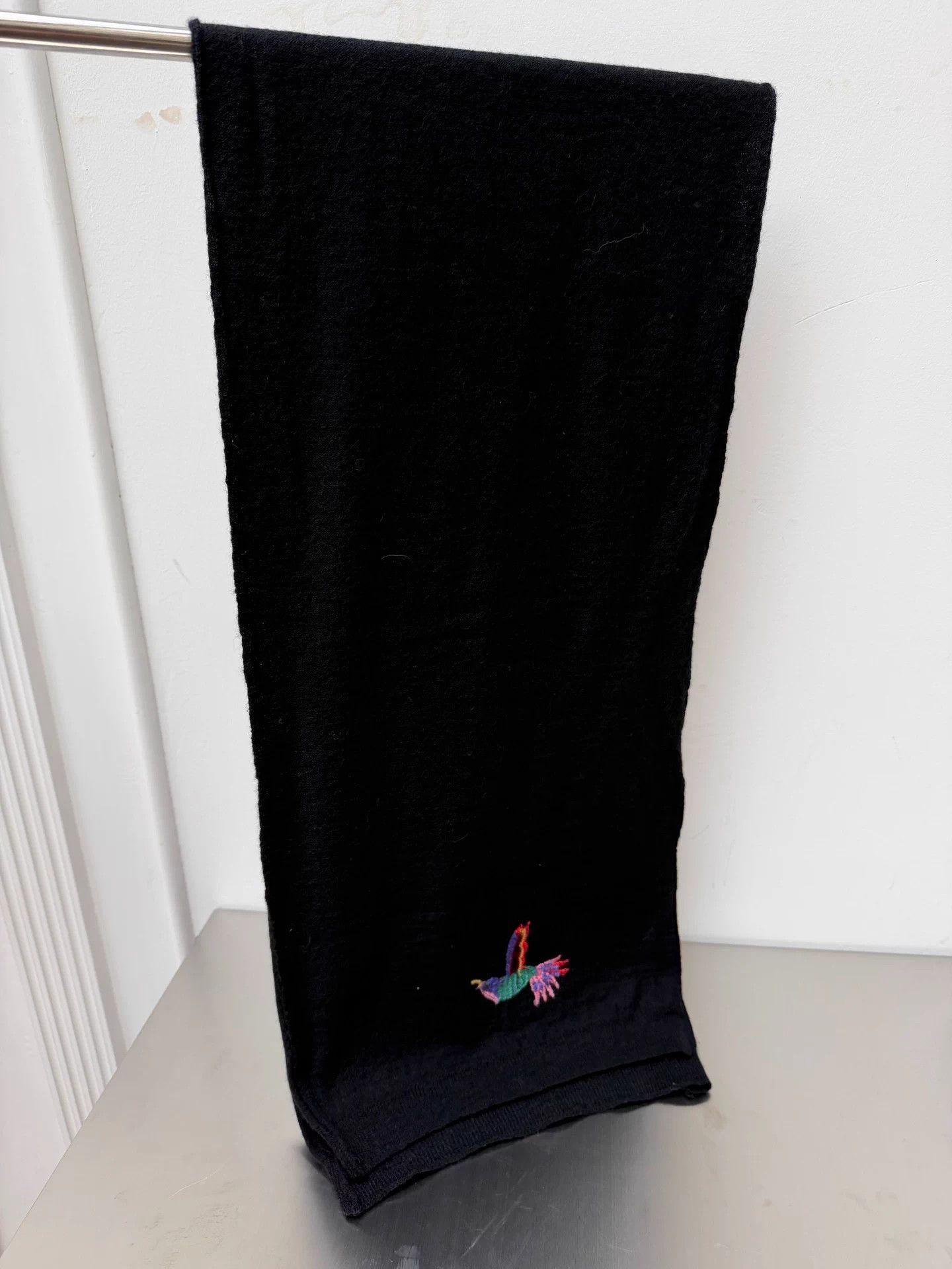 Y's Y's Yohji Yamamoto Magpie Embroidered Wool Scarf Size ONE SIZE - 3 Thumbnail