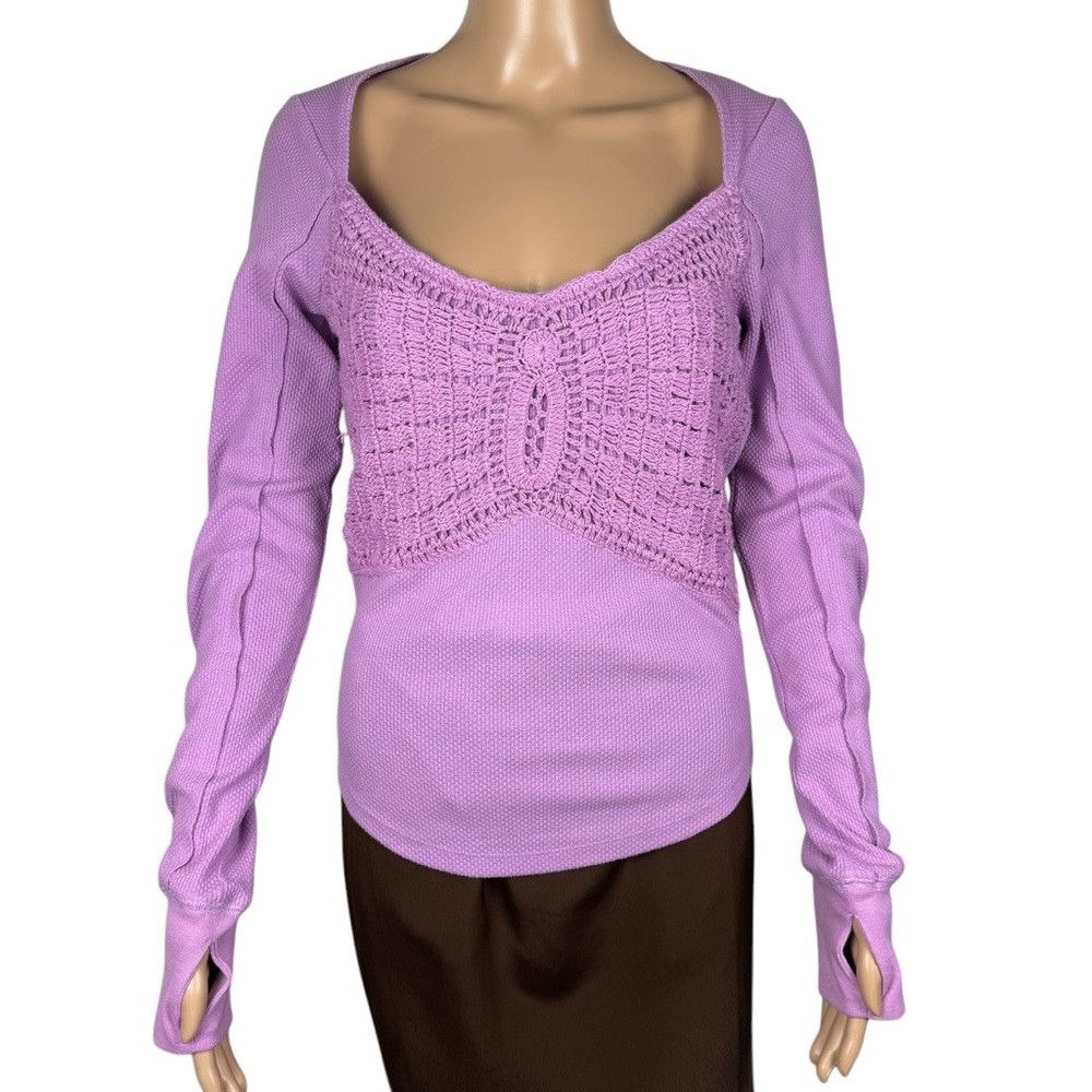 Free People NWT New $98 Free People Butterfly Dreams Purple Top Size M Size M / US 6-8 / IT 42-44 - 2 Thumbnail
