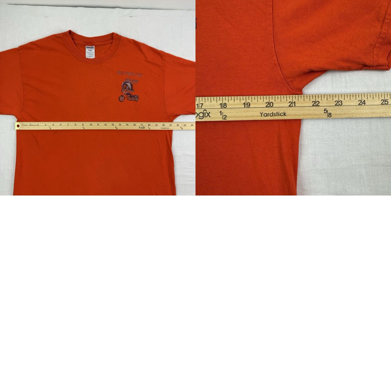 Jerzees VINTAGE Biker Rally T Shirt Adult Large Orange 2005 Myrtle Beach SC Heritage Y2K T-Shirt Mens L Orange Biker Motorcycle USA Y2K Size US L / EU 52-54 / 3 - 9 Thumbnail