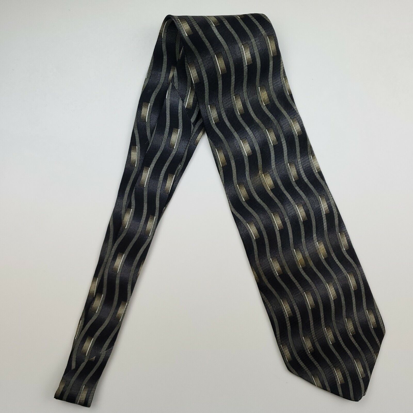 Vintage Monterey Bay J. Blades & Co. Abstract Gray Silk Tie Wide Size ONE SIZE - 6 Thumbnail
