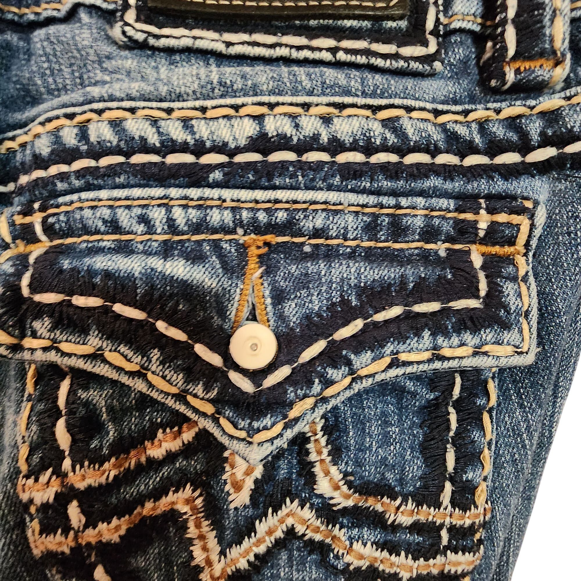 Miss Me Miss Me Womens Distressed Bootcut Jeans With Embroidered Poc Size 30" / US 8 / IT 44 - 5 Thumbnail