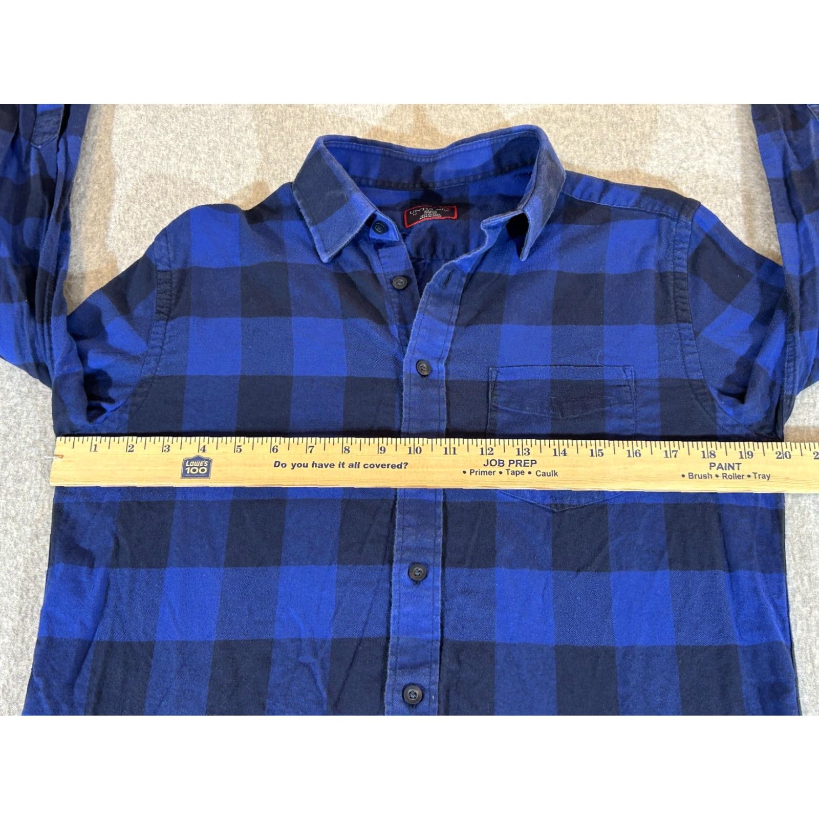UNTUCKit UNTUCKit Shirt Mens Small Blue Buffalo Plaid Flannel Button Long Sleeve Slim Fit Size US S / EU 44-46 / 1 - 3 Thumbnail