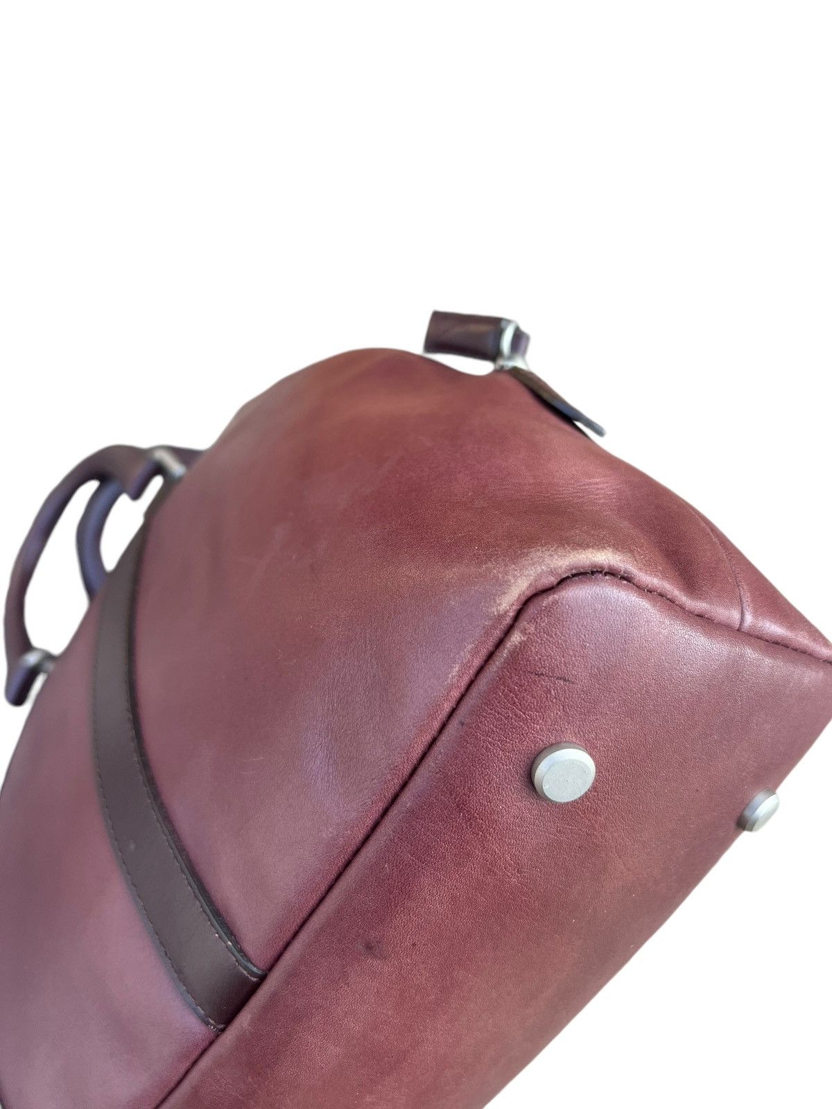 agnes b. Vintage Agnes B. Voyage Distress Fade Patina Leather Bag Size ONE SIZE - 16 Thumbnail
