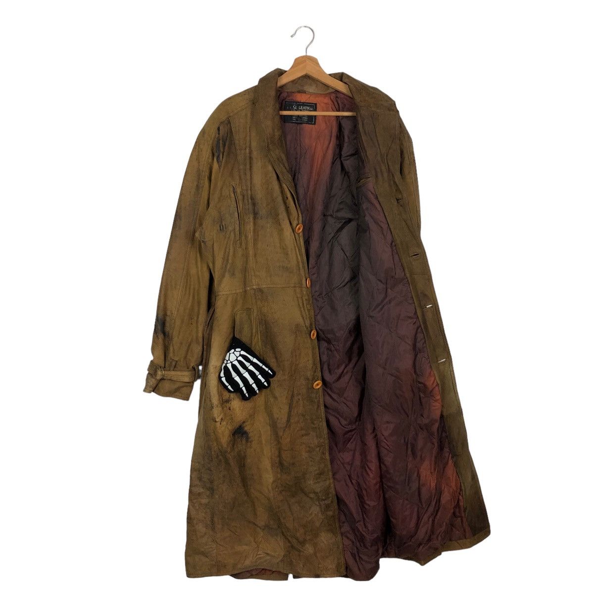 Japanese Brand 🔥RARE LEATHER LONG JACKET MKE SEVEN TOWN INSPIRE RICK OWENS Size US L / EU 52-54 / 3 - 8 Thumbnail