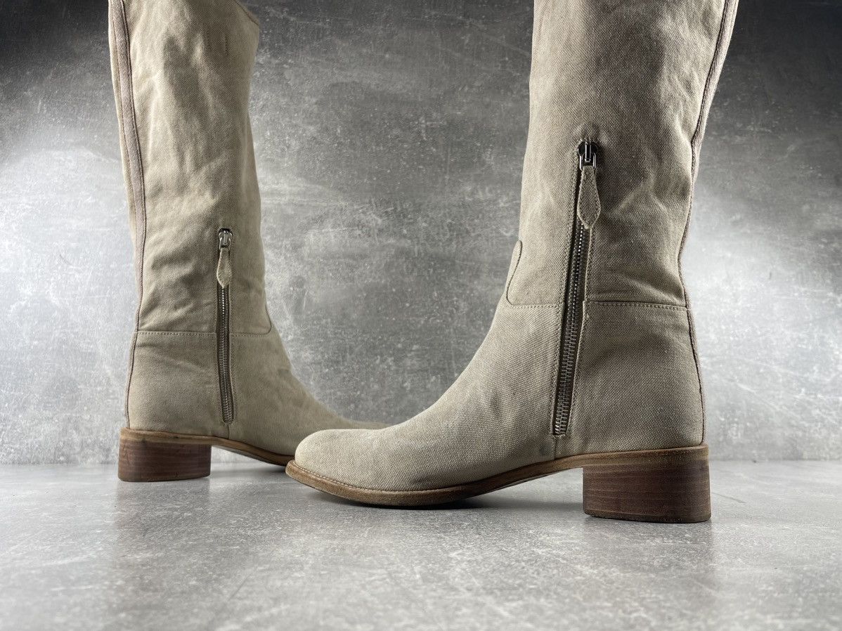 Prada Prada Vintage Tall Canvas / Leather Boots Beige EU 39 Size US 9 / IT 39 - 5 Thumbnail