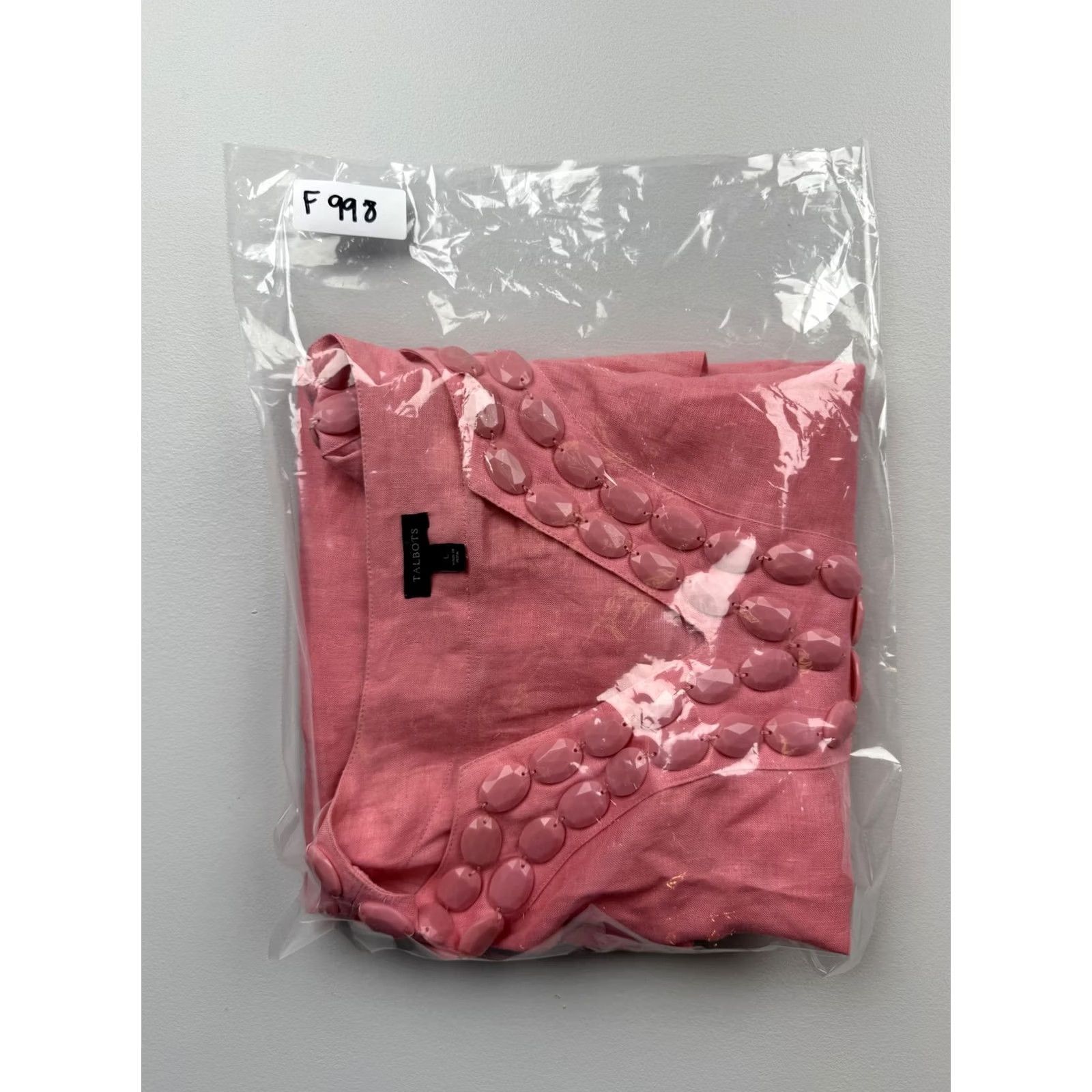 Talbots Talbots Womens Large Pink Beaded Tunic Top Size L / US 10 / IT 46 - 8 Thumbnail