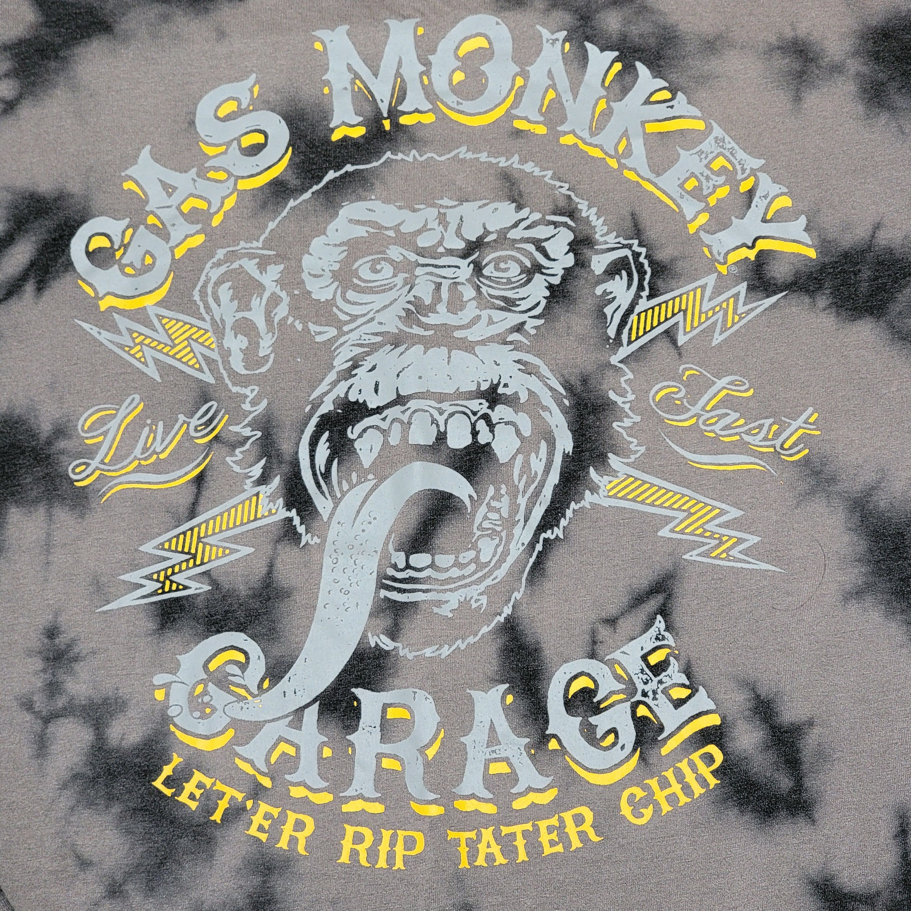 Other Gas Monkey LS Black/Grey Tie Dye Unisex Tee - Size Large Size US L / EU 52-54 / 3 - 2 Thumbnail