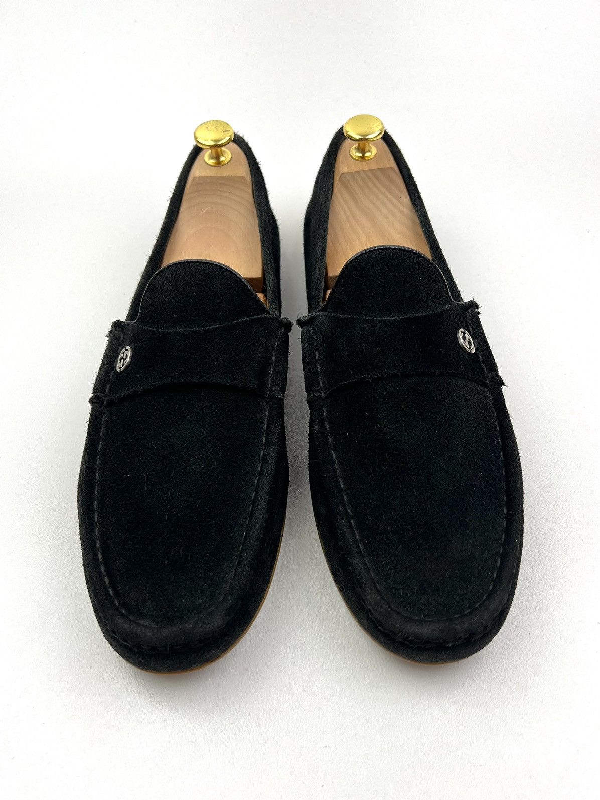 Gucci GUCCI Suede Driving Moccasins GG Logo Size US 12 / EU 45 - 4 Thumbnail