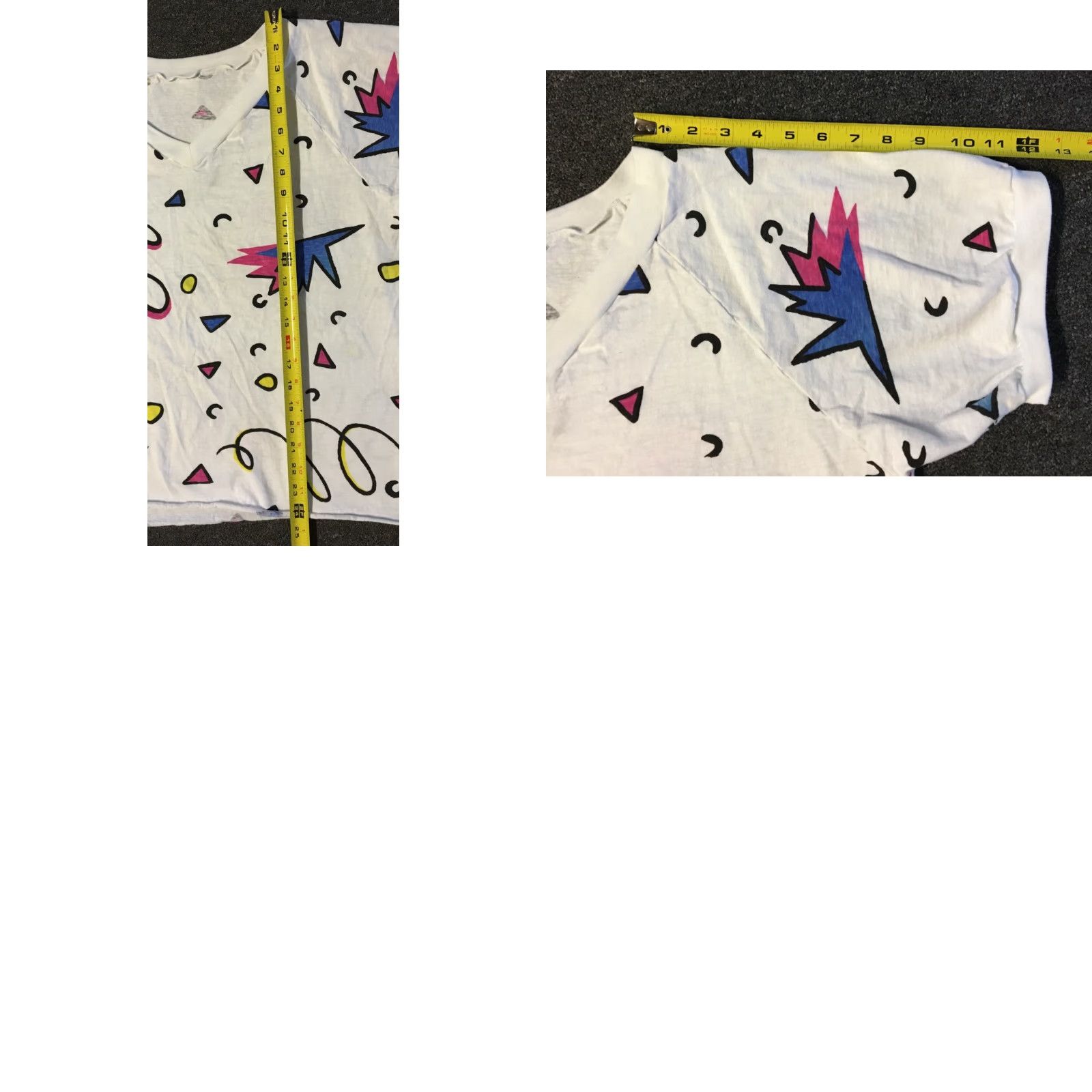 Vintage Vtg 90s Pop Art All Over Print Cropped Shirt L Abstract Vaporwave USA Grunge 80s Size L / US 10 / IT 46 - 8 Thumbnail