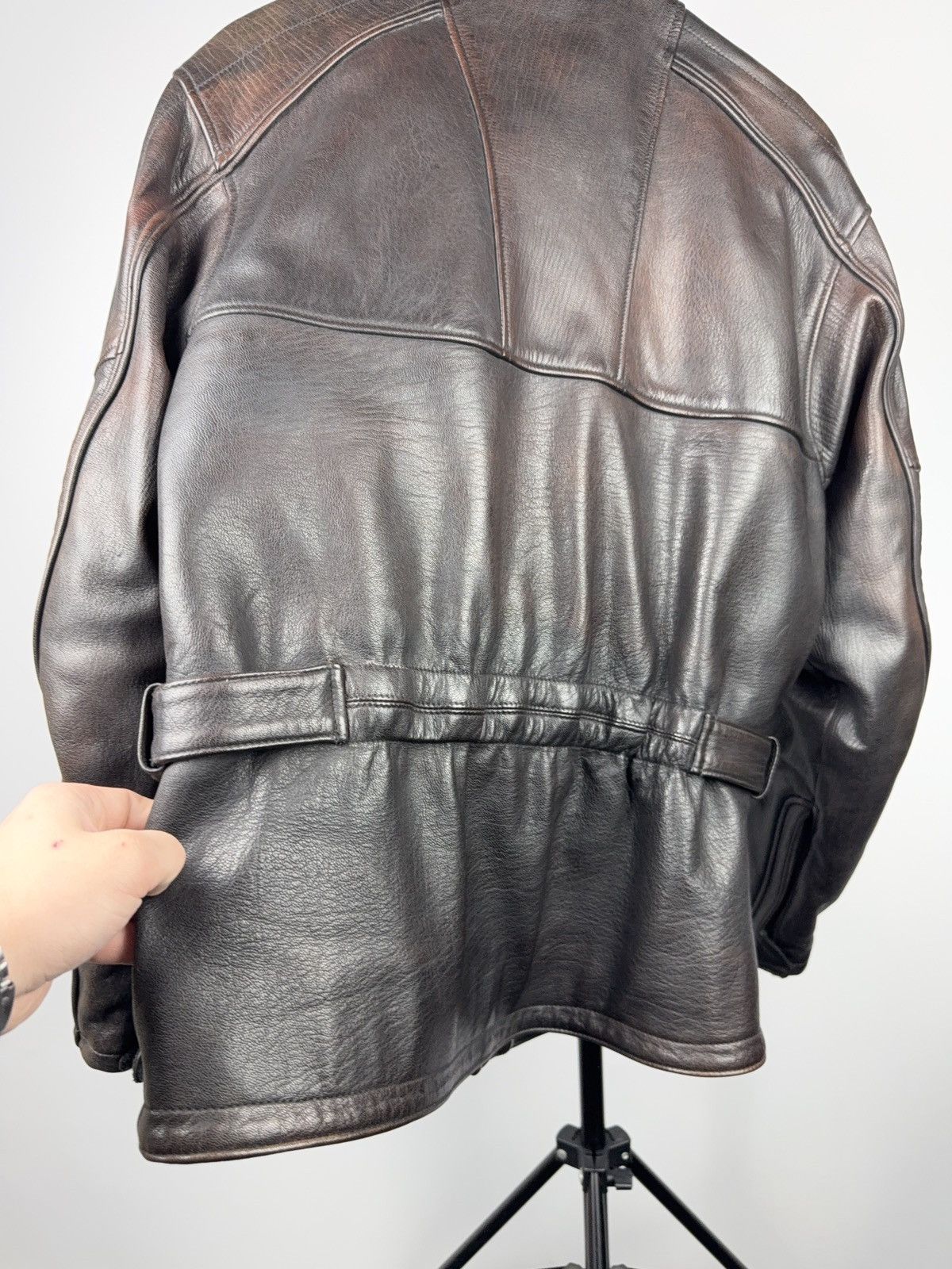 Genuine Leather 90s AJS Biker Moto Leather Motorcycle Jacket Armor Size 50 Size US M / EU 48-50 / 2 - 12 Thumbnail
