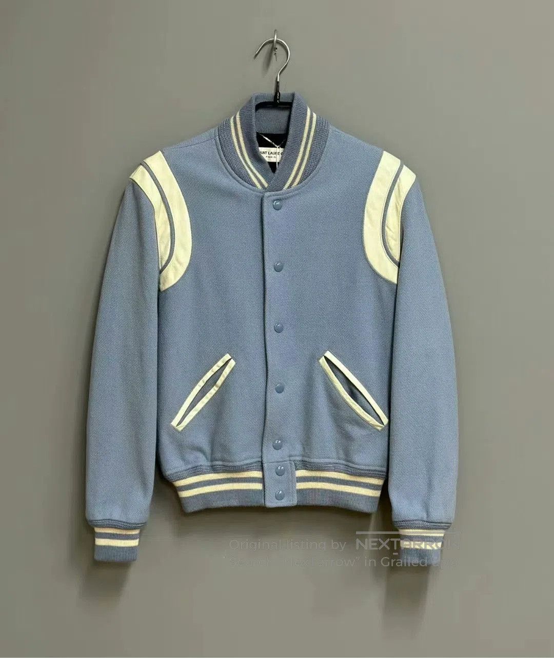 Saint Laurent Paris saint laurent light blue baseball jacket. Size US M / EU 48-50 / 2 - 1 Thumbnail