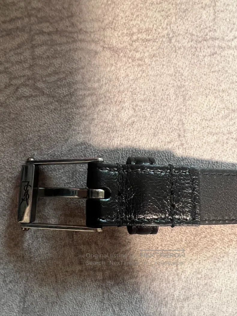 Saint Laurent Paris Saint Laurent Paris size 80 Square buckle black belt, belt Size ONE SIZE - 2 Thumbnail