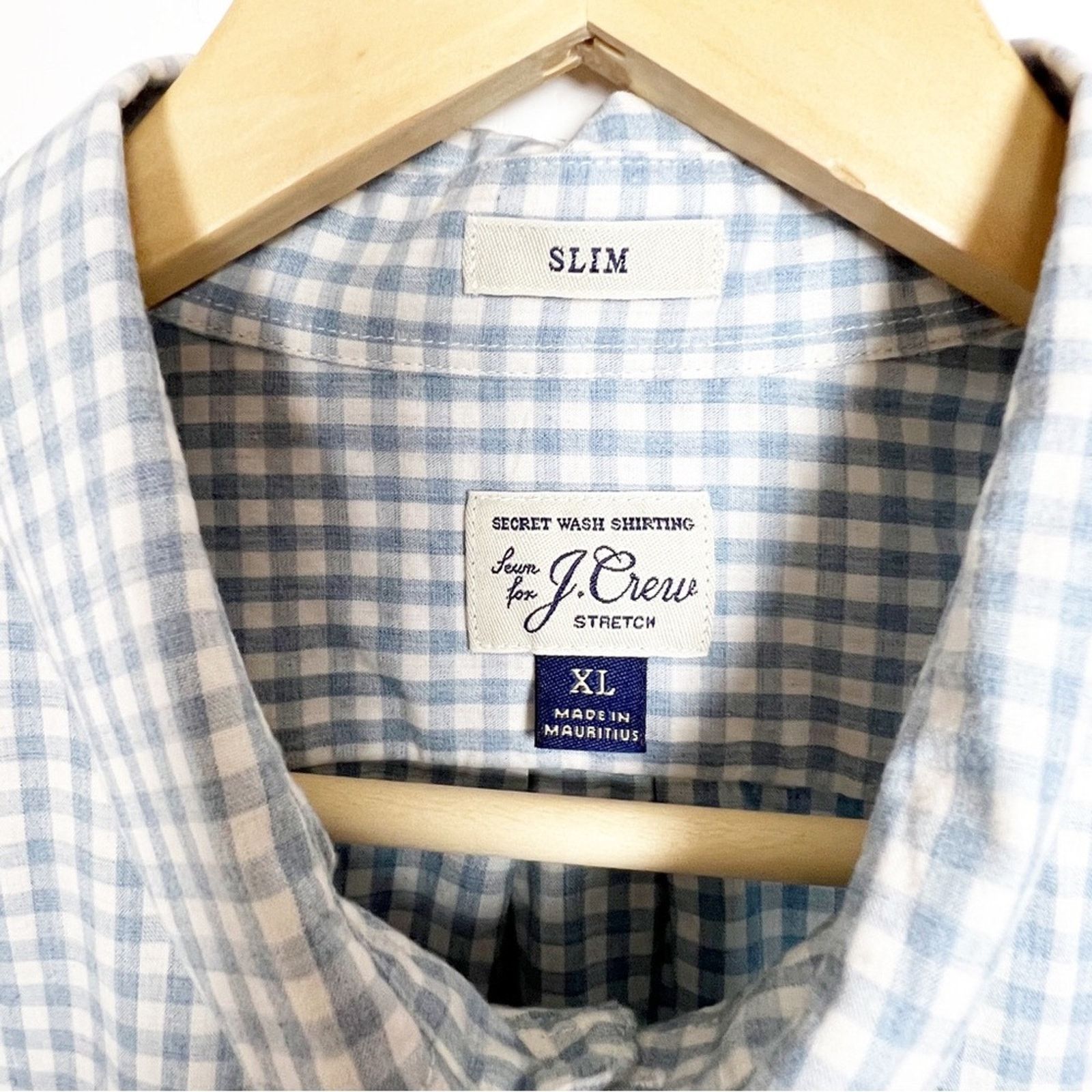 J.Crew J Crew Blue & White Gingham Button Down Shirt Men’s Size XL Size US XL / EU 56 / 4 - 3 Thumbnail