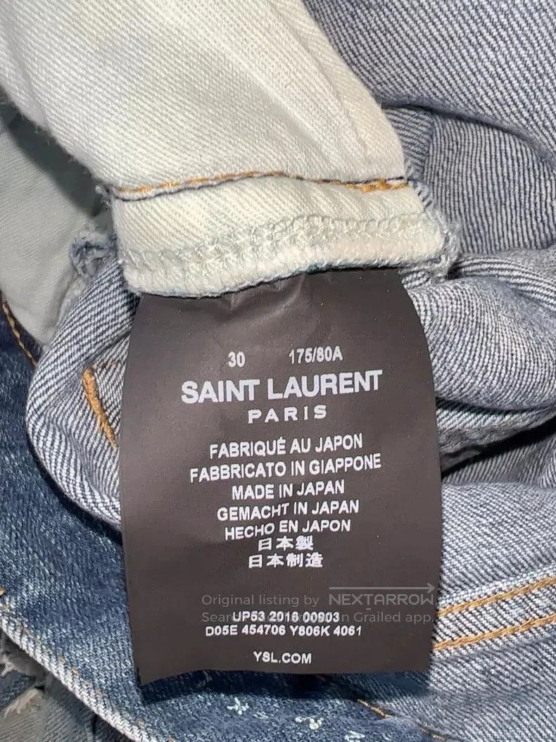 Saint Laurent Paris SLP Distressed Denim Jeans Size 30. Size US 30 / EU 46 - 9 Thumbnail
