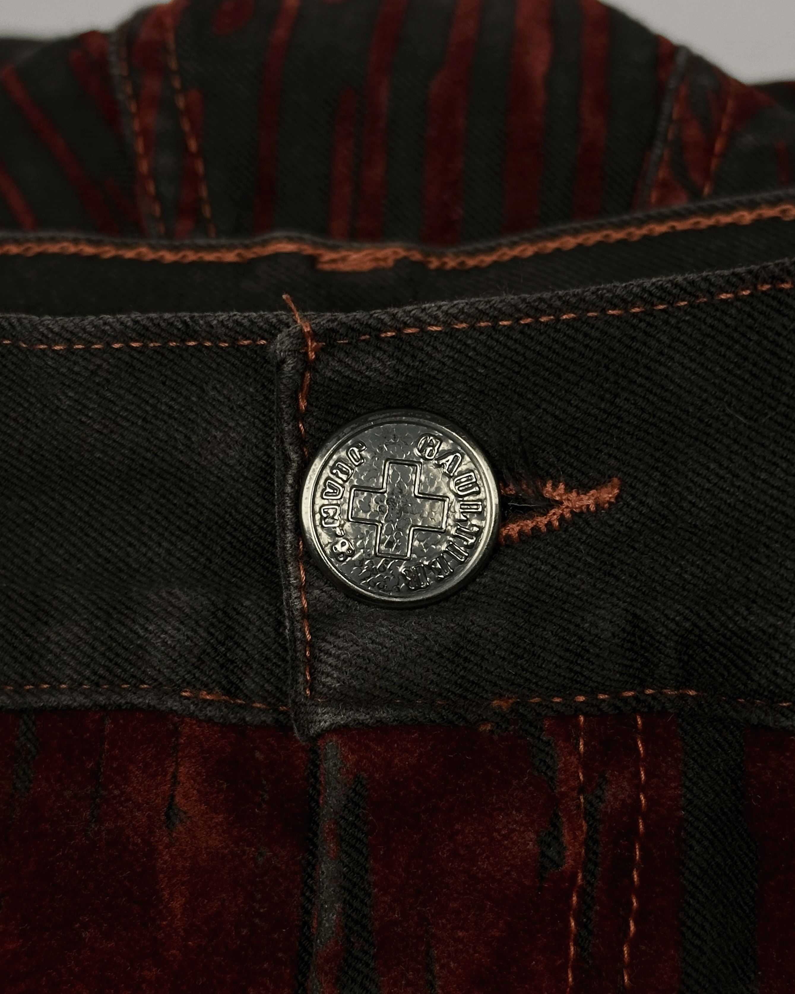 Jean Paul Gaultier Jean Paul Gaultier Velour Blood Drip Jeans Size US 30 / EU 46 - 9 Thumbnail