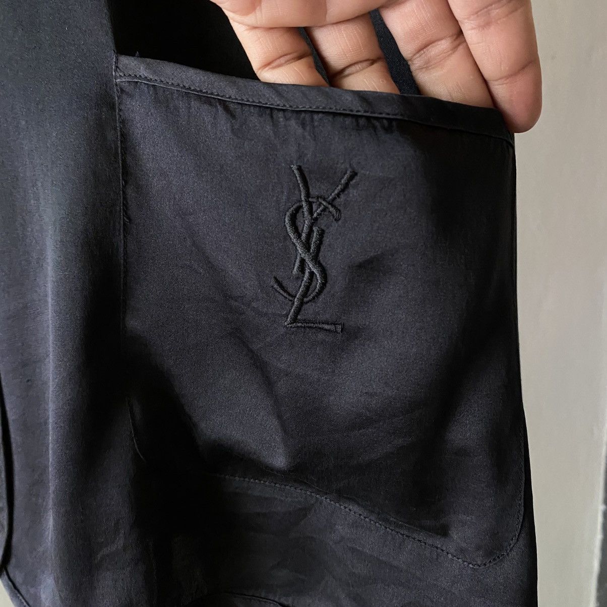 Yves Saint Laurent YVES SAINT LAURENT Black Pocket Shirt with White Buttons Size M / US 6-8 / IT 42-44 - 5 Thumbnail