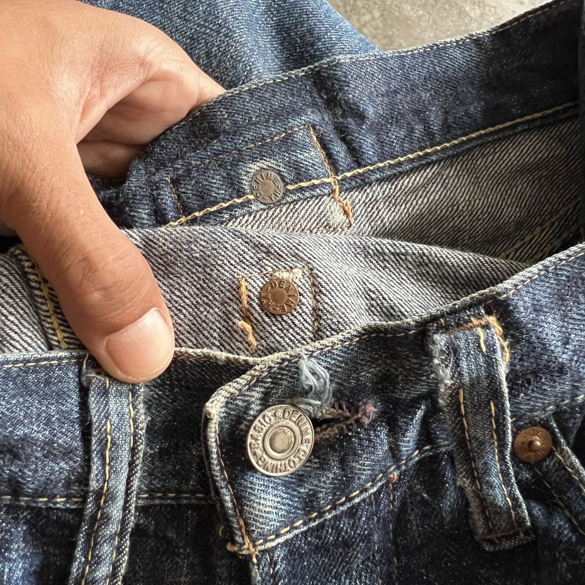 Denime 🔥 Denime Authentic Lot 669 Selvedge Hidden Rivet Denim Jeans Size US 30 / EU 46 - 23 Thumbnail