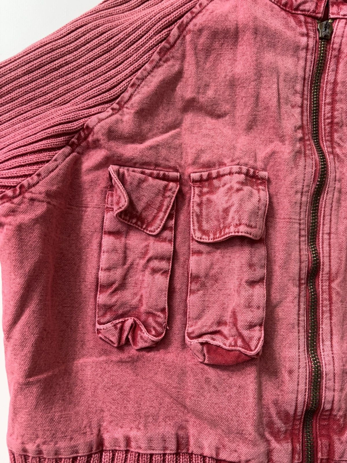 Vintage FADED MULTI-POCKET CROPPED MOTO LONG SLEEVE ZIP SWEATER Size M / US 6-8 / IT 42-44 - 9 Thumbnail