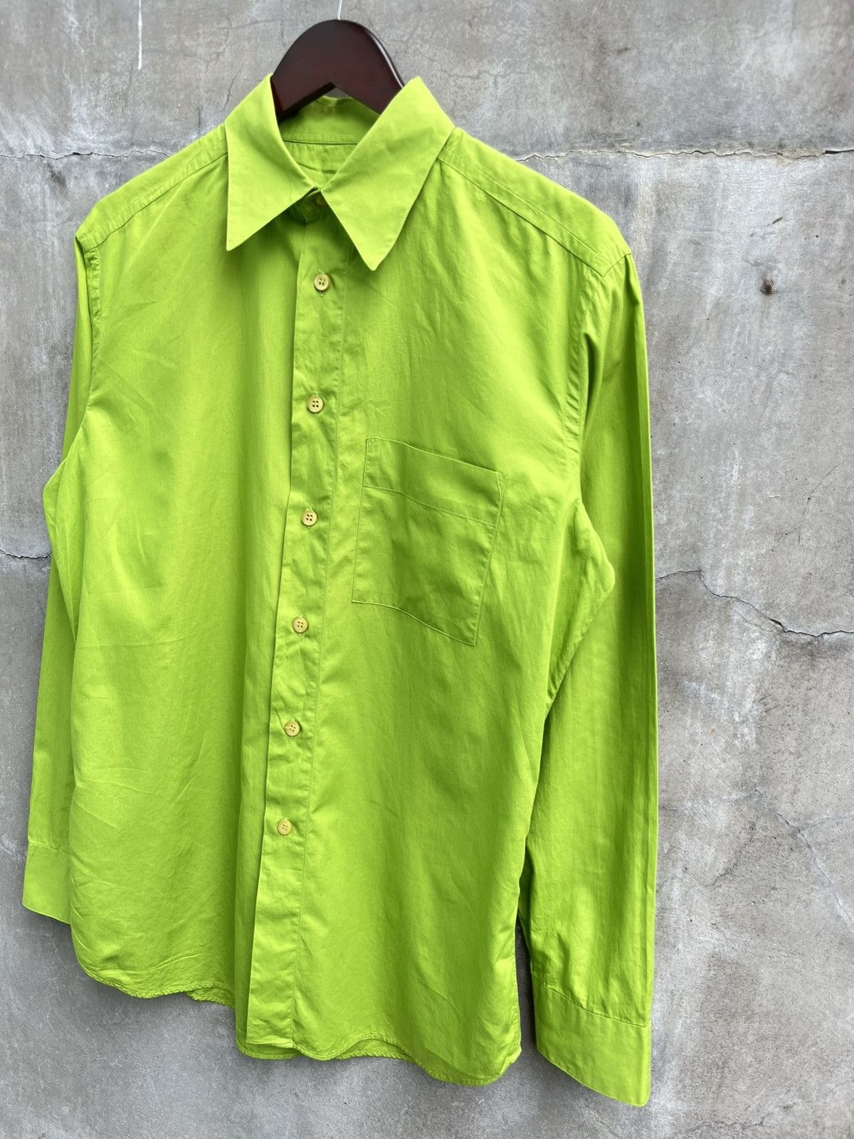 Dirk Bikkembergs Neon Green Button Down Shirt Size US L / EU 52-54 / 3 - 3 Thumbnail