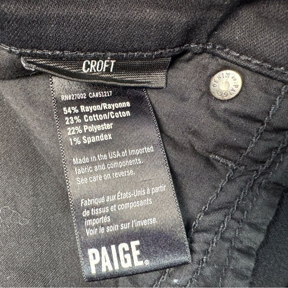 Paige PAIGE Croft Jeans in Black Shadow Size 29 Size US 29 - 6 Thumbnail